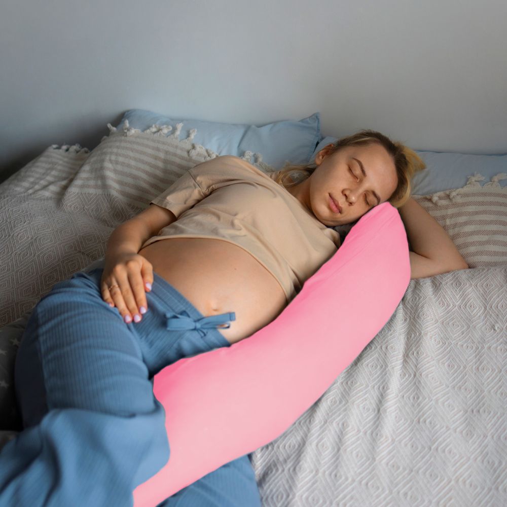 Almohada Cojín Lactancia Amamantar Bebé Mãe Baby Antirreflujo Cómodo(rosa Tiras Liso)premium Tela Muy Suave Hipo