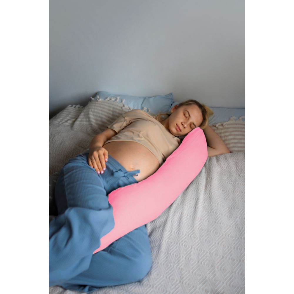 Foto 4 pulgar | Almohada Cojín Lactancia Amamantar Bebé Mãe Baby Antirreflujo Cómodo(rosa Tiras Liso)premium Tela Muy Suave Hipo