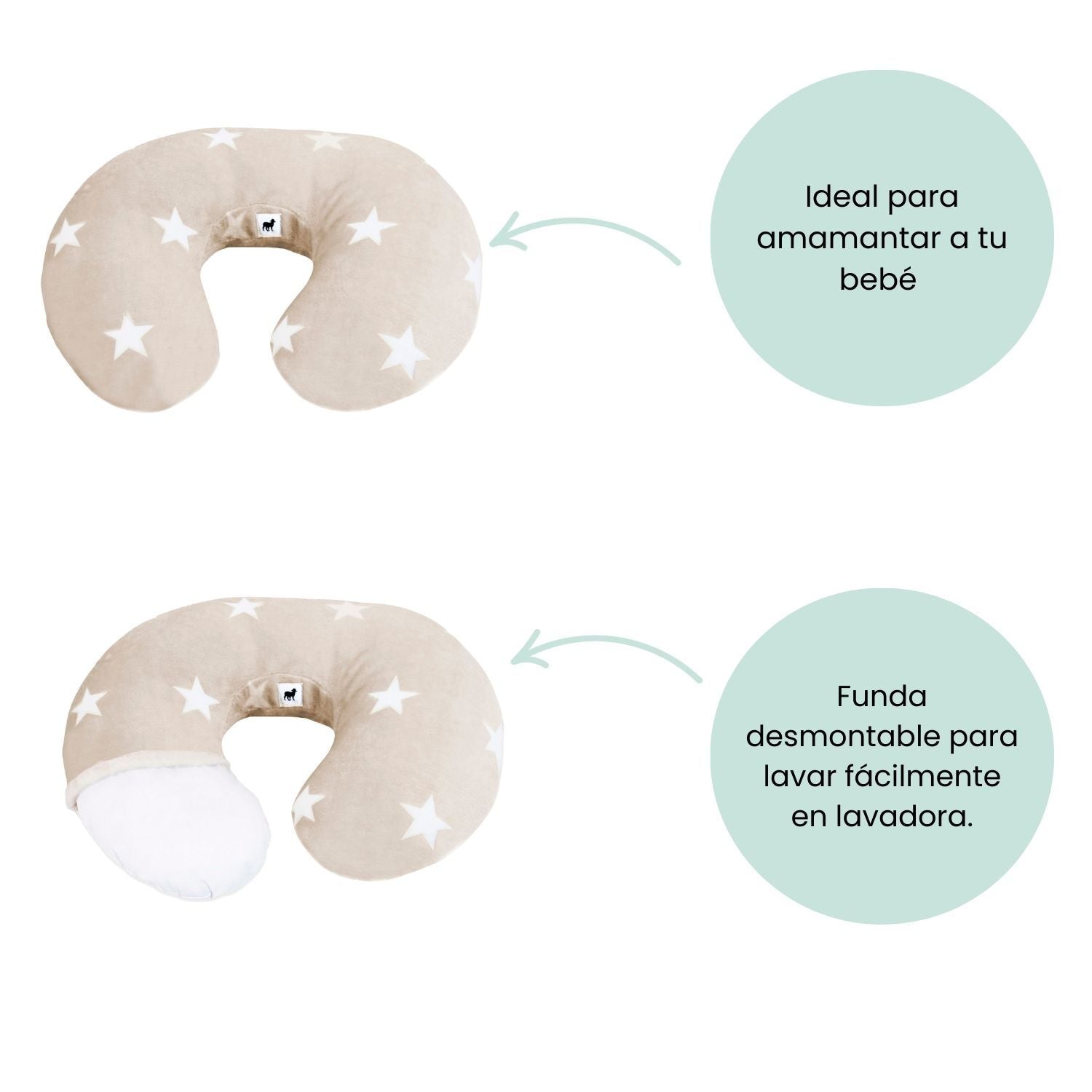 Foto 3 pulgar | Cojín De Lactancia Nap Para Bebé Estrellas Beige