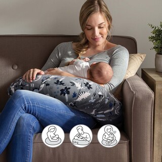 Foto 3 | Cojín De Lactancia Boppy Original Support Grey Dinosaurs - Venta Internacional.