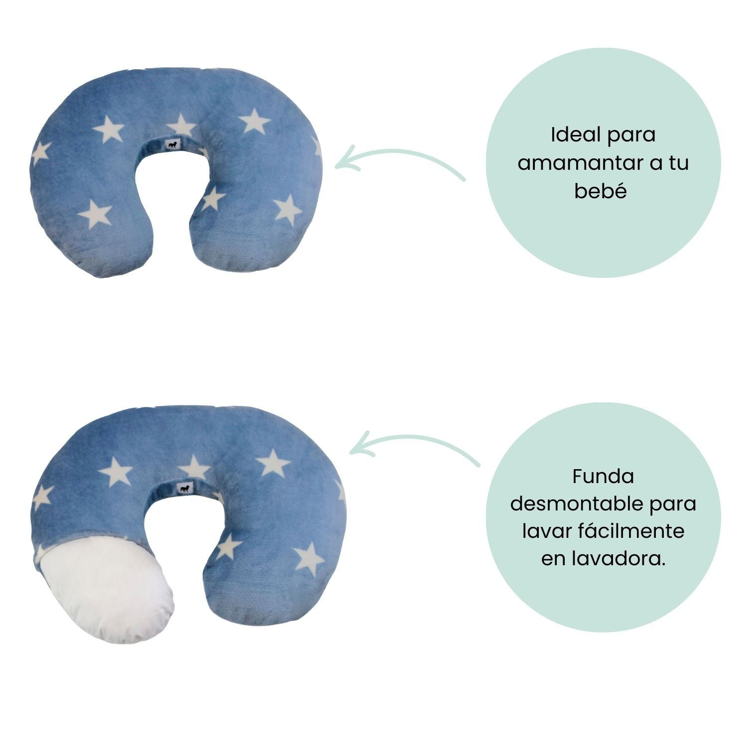 Foto 2 | Cojín De Lactancia Nap Para Bebé Estrellas Azul