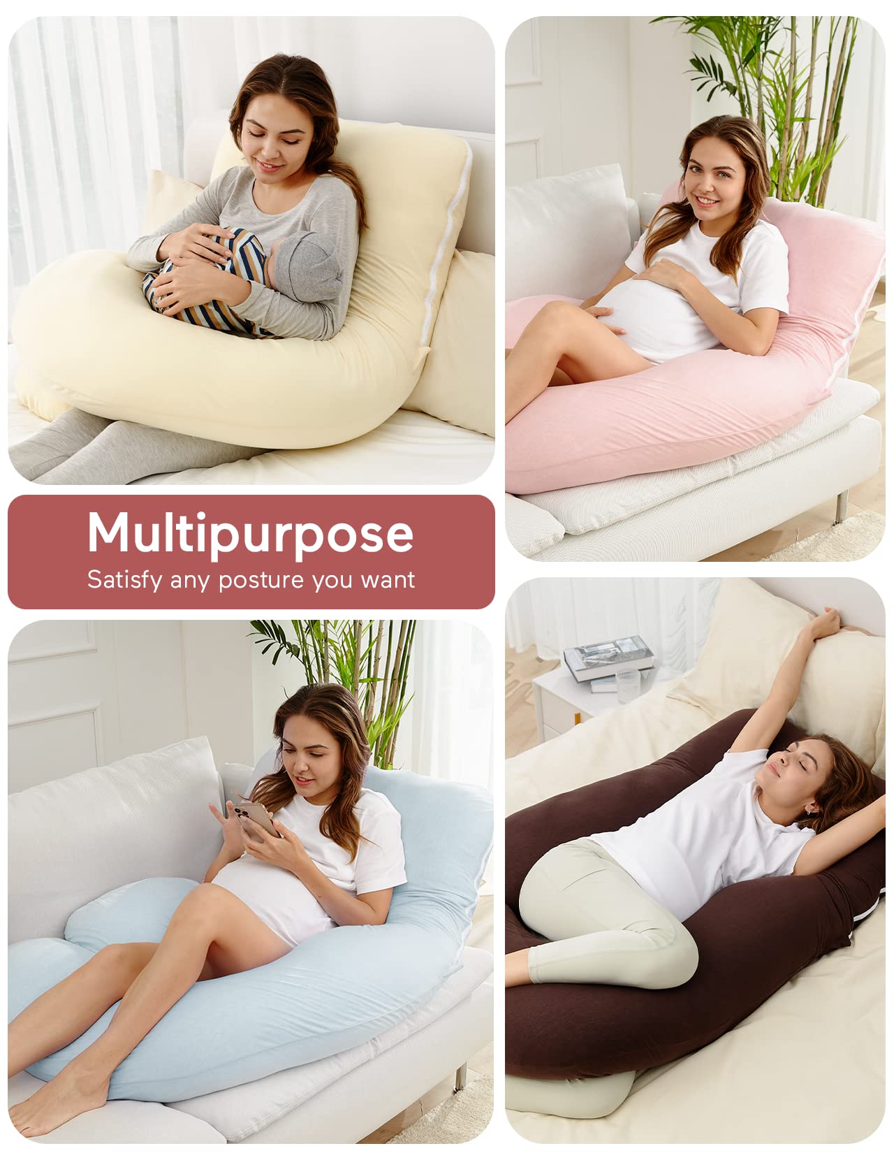 Foto 8 pulgar | Almohada De Embarazo Momcozy En Forma De U Para Todo El Cuerpo, Azul Claro - Venta Internacional.