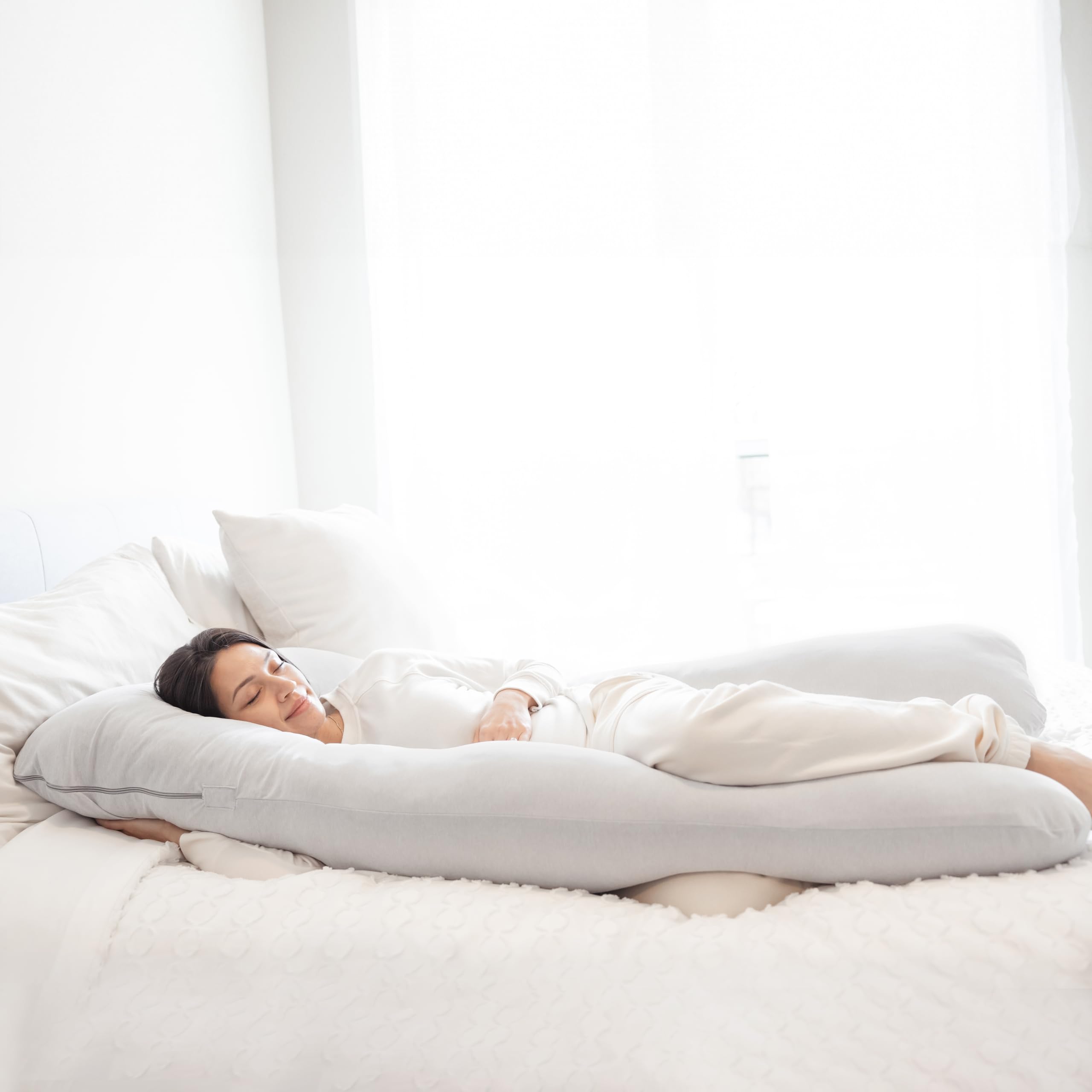 Foto 5 pulgar | Almohada De Embarazo Posparto Regalo Premium Ultra Soft Grey - Venta Internacional.