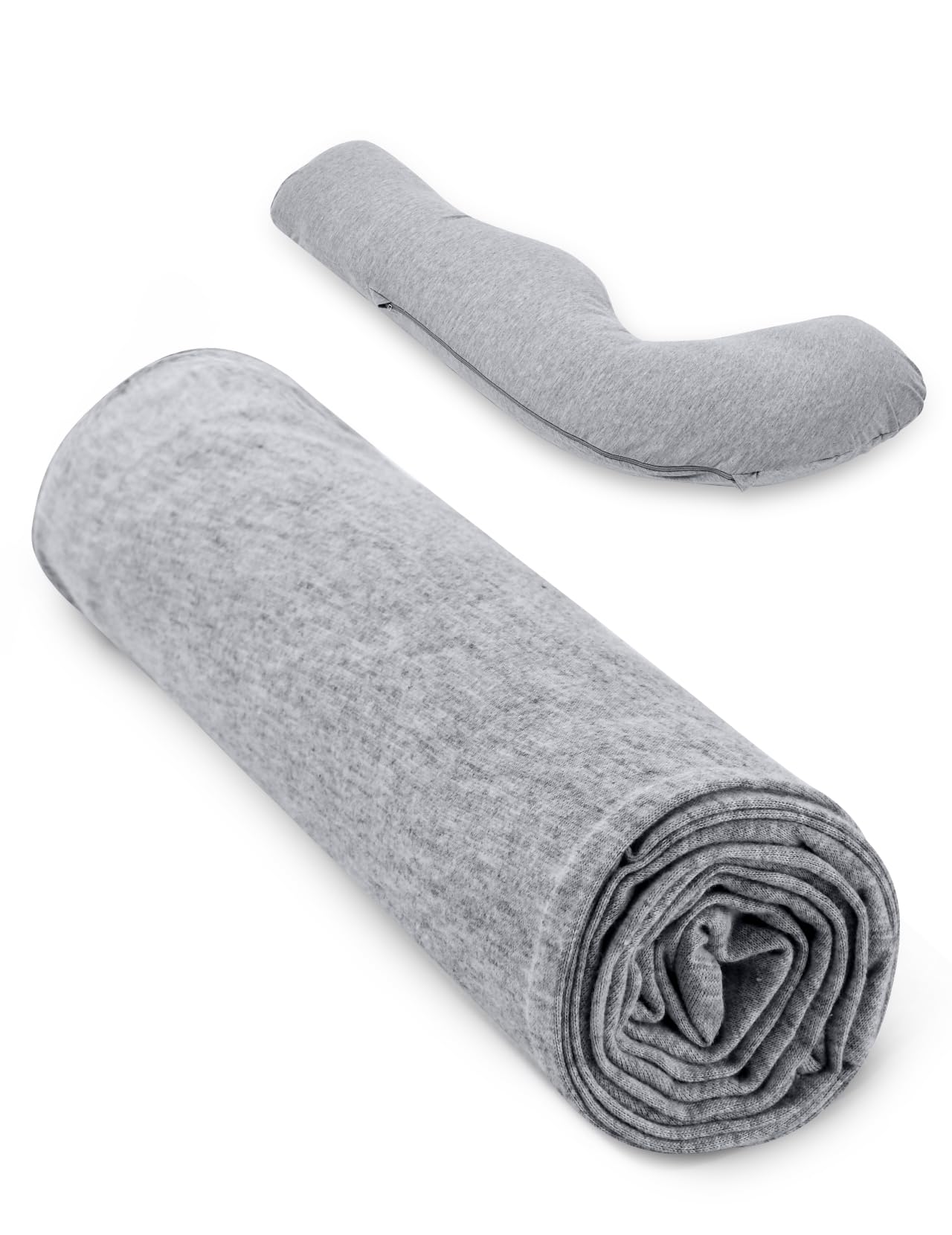 Foto 1 | Funda De Almohada Para Embarazo Momcozy, Poliéster Gris En Forma De J - Venta Internacional.
