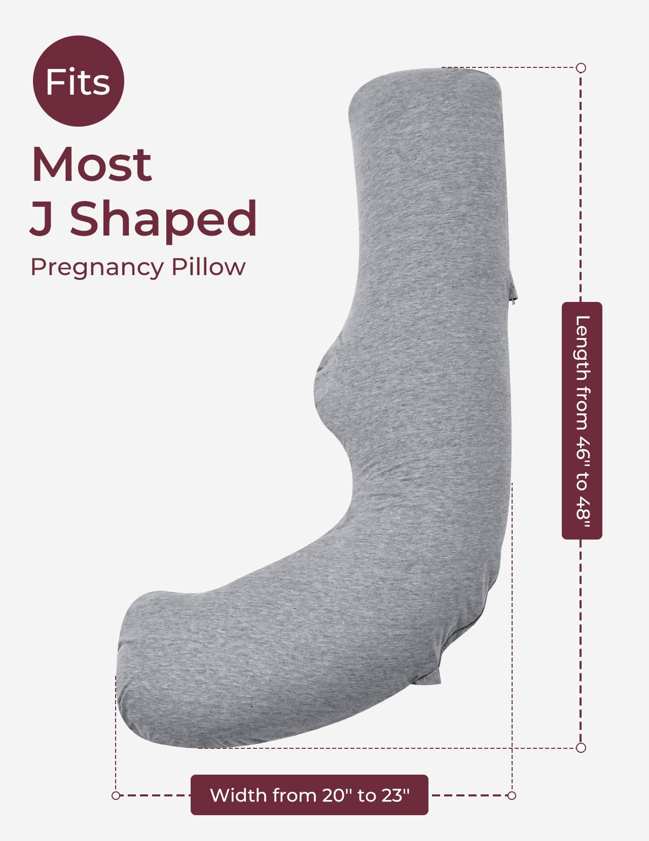 Foto 3 pulgar | Funda De Almohada Para Embarazo Momcozy, Poliéster Gris En Forma De J - Venta Internacional.
