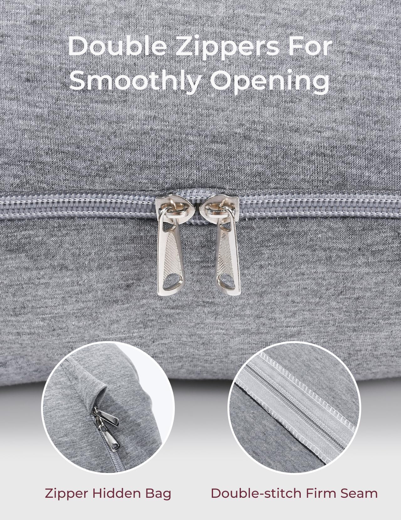 Foto 4 | Funda De Almohada Para Embarazo Momcozy, Poliéster Gris En Forma De J - Venta Internacional.