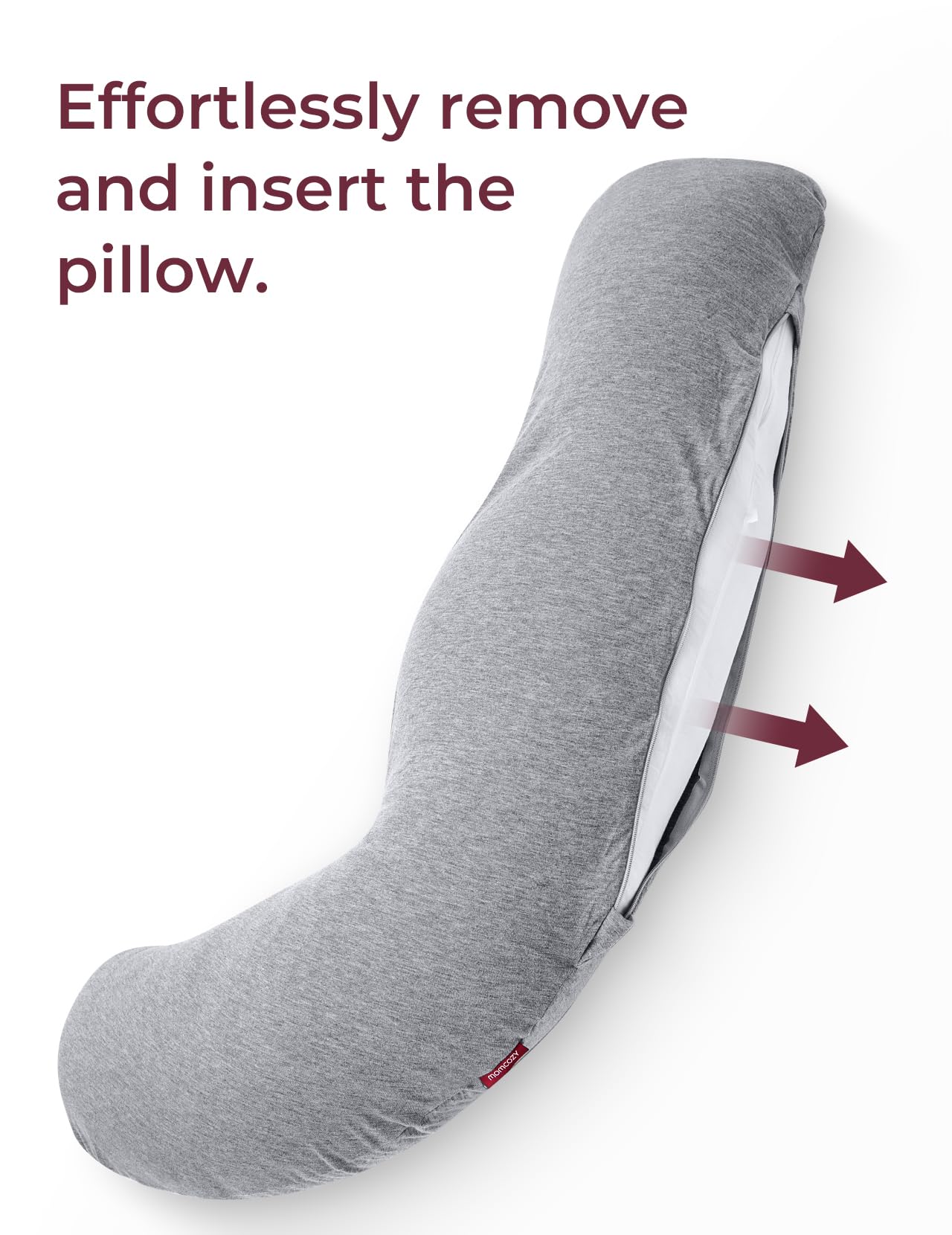 Foto 5 | Funda De Almohada Para Embarazo Momcozy, Poliéster Gris En Forma De J - Venta Internacional.