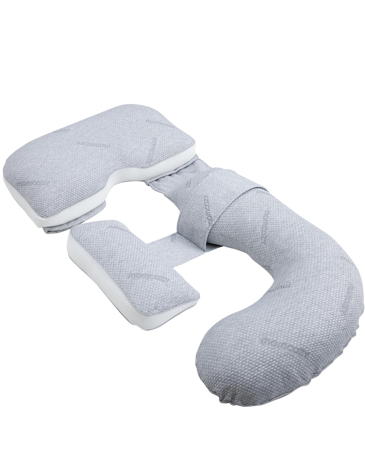 Foto 8 pulgar | Almohada De Embarazo Momcozy Original En Forma De G Con Cuña Para El Vientre, Color Gris - Venta Internacional.