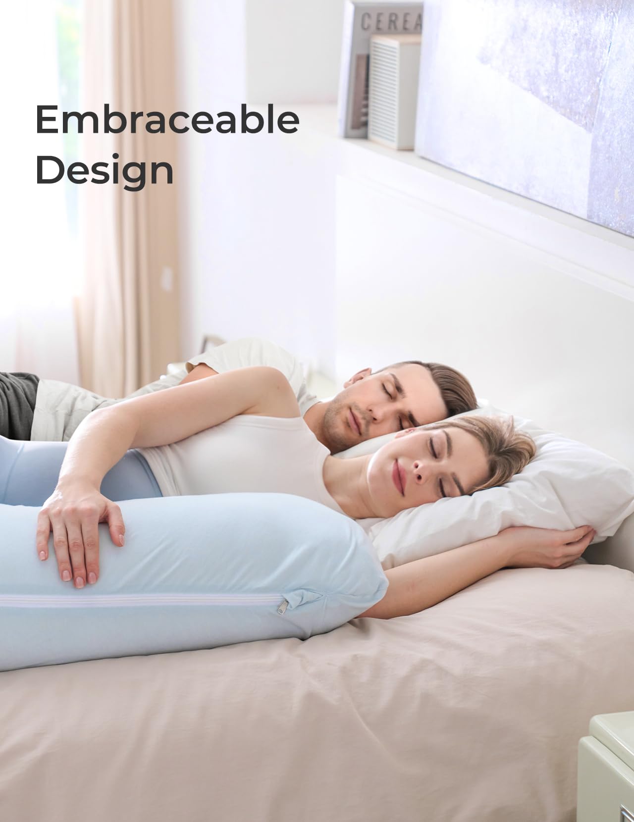Foto 7 pulgar | Almohada De Embarazo Momcozy Maternity Body En Forma De J Azul - Venta Internacional.