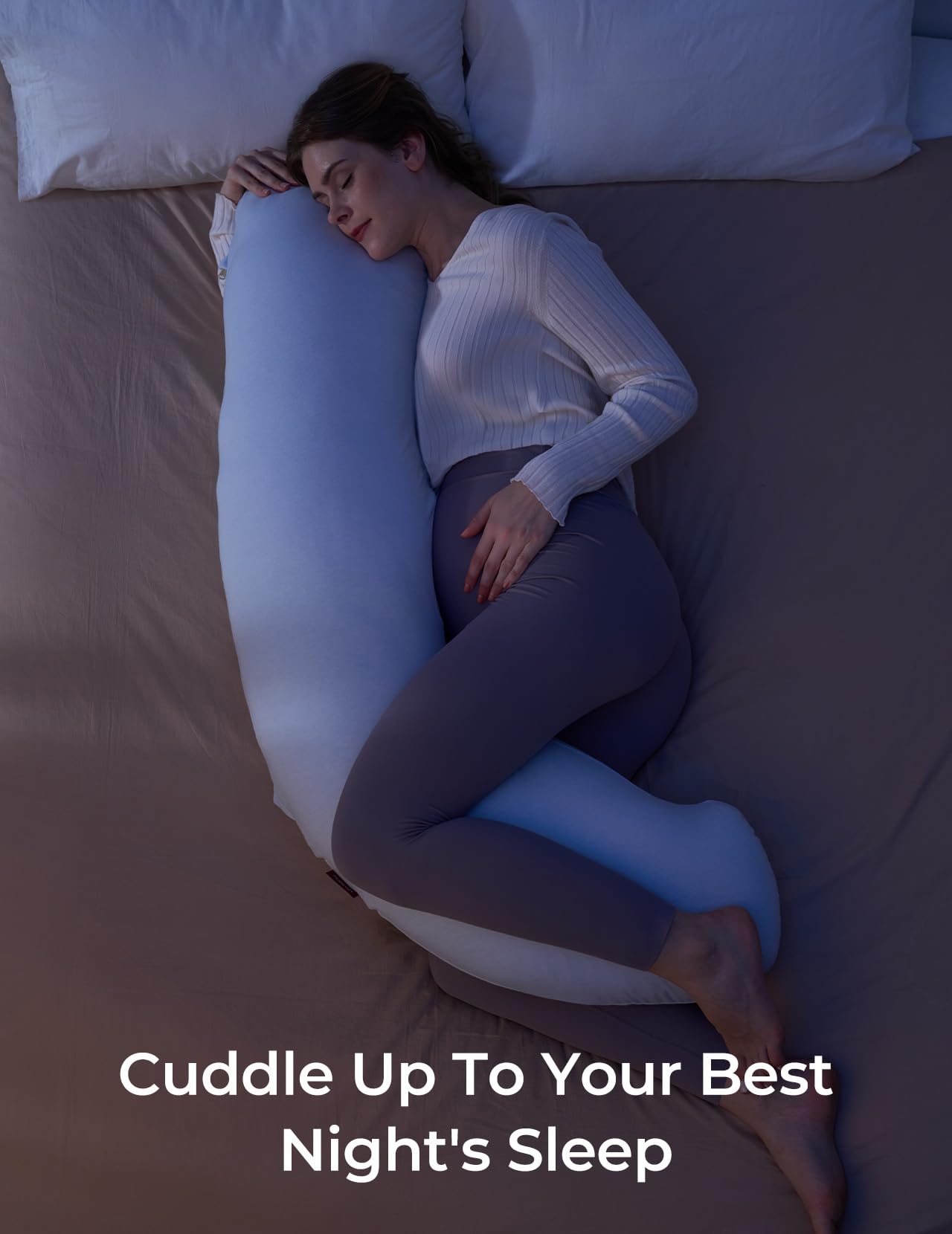 Foto 7 | Almohada De Embarazo Momcozy Maternity Body En Forma De J Azul - Venta Internacional.