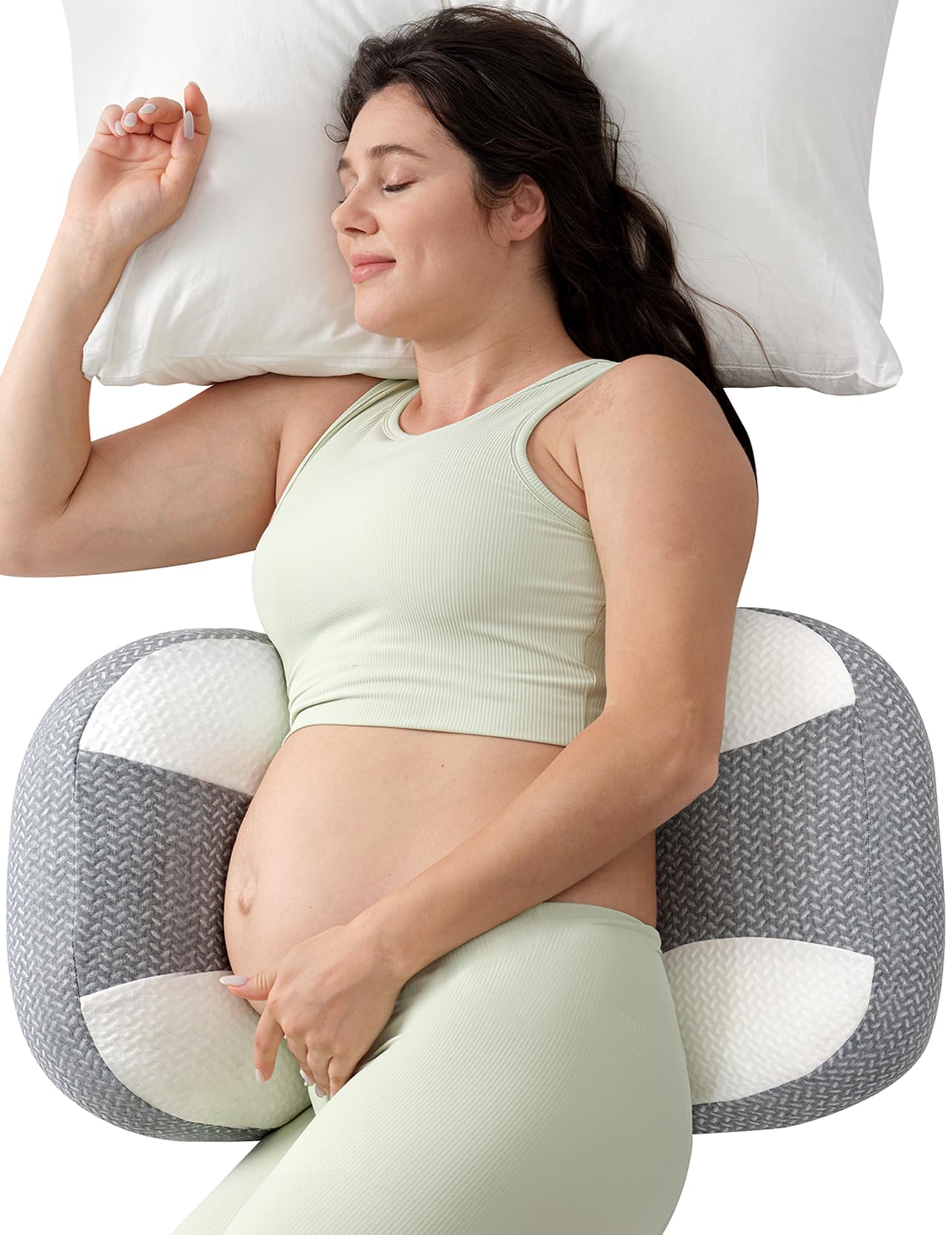 Foto 2 pulgar | Almohada De Embarazo Portátil Momcozy En Forma De W Para Dormir De Lado - Venta Internacional.