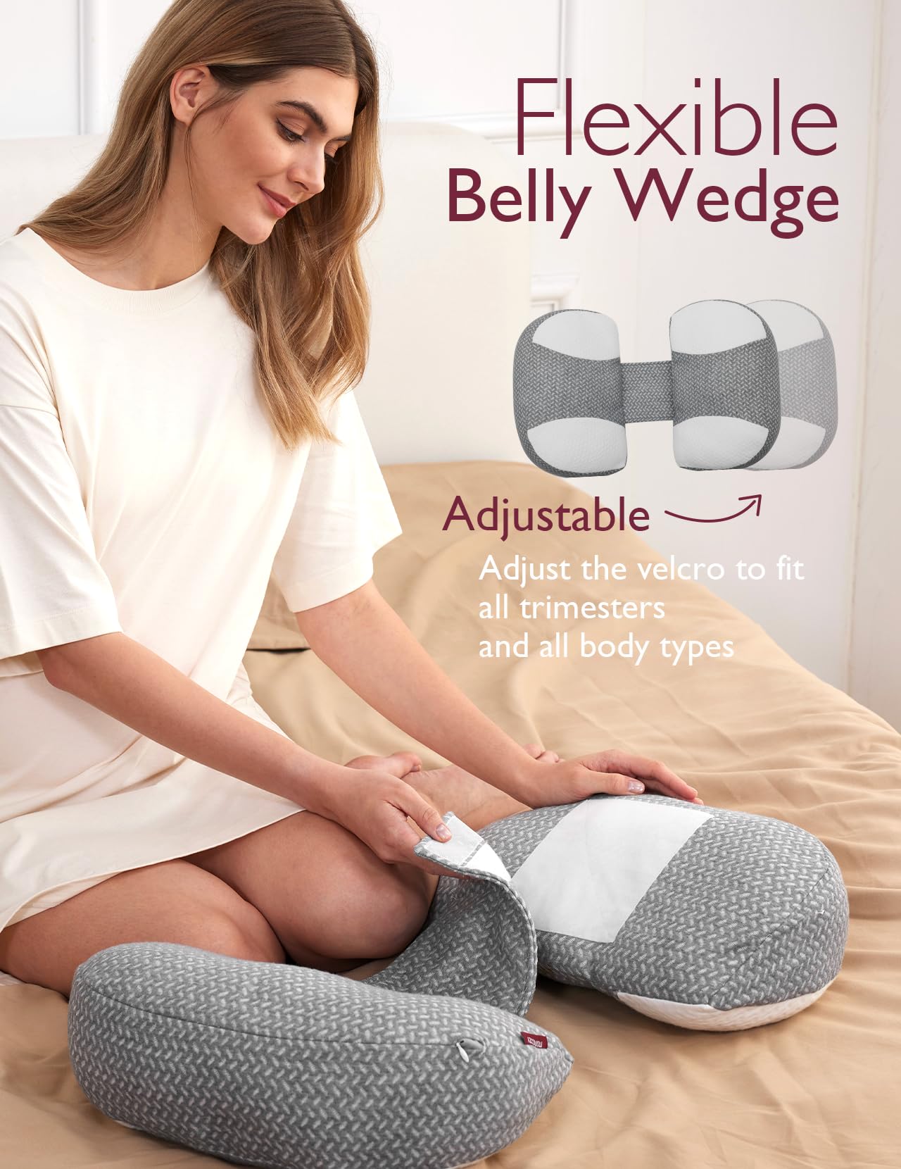Foto 6 pulgar | Almohada De Embarazo Portátil Momcozy En Forma De W Para Dormir De Lado - Venta Internacional.