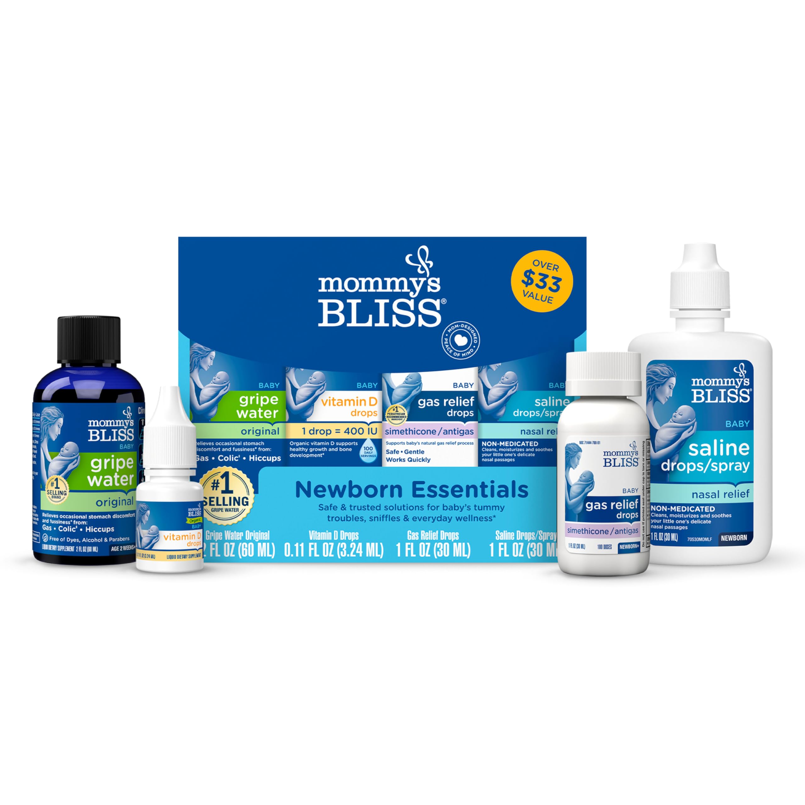 Set de Regalo para Recién Nacidos Mommy's Bliss con Gripe Water - Venta Internacional