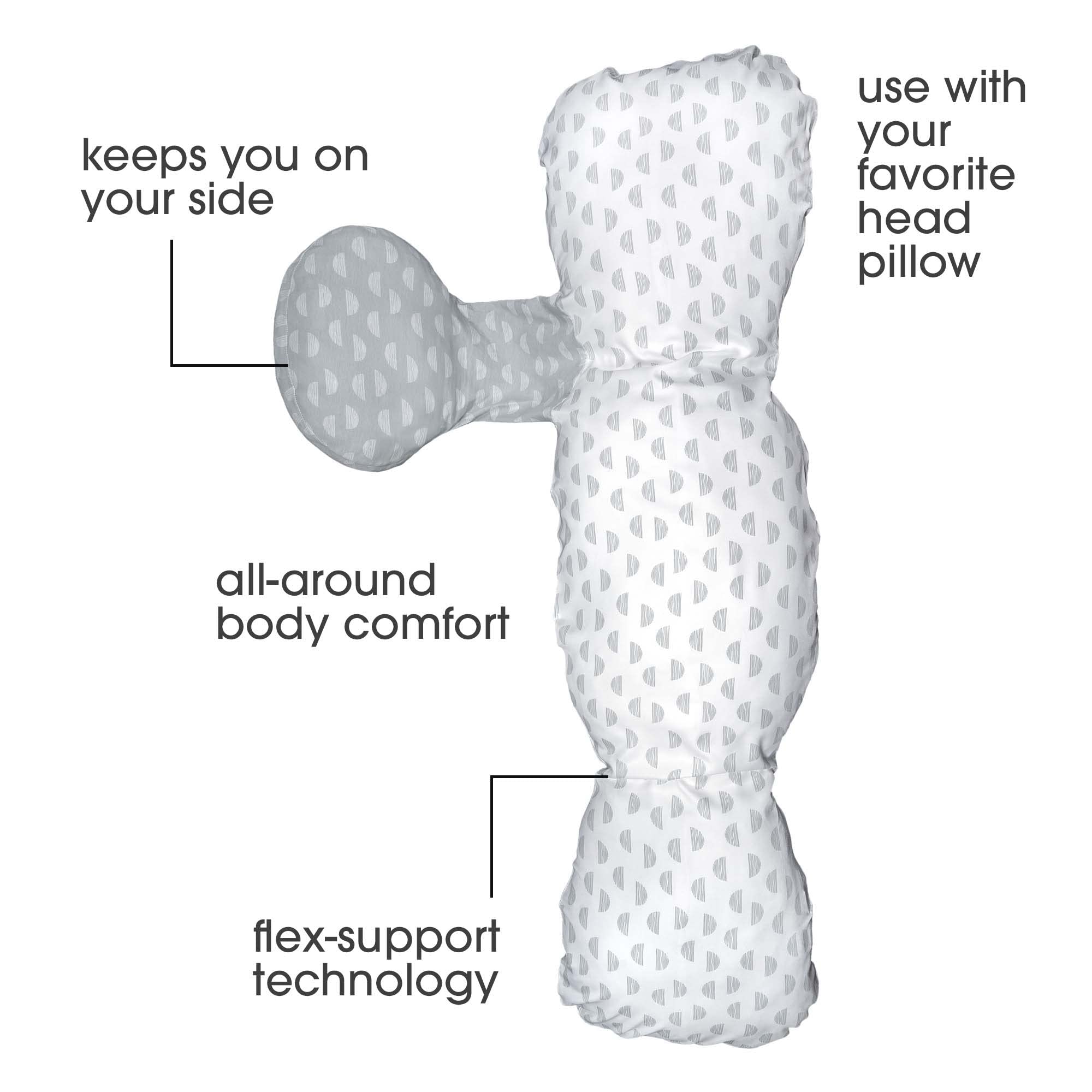 Foto 3 pulgar | Almohada Para Dormir De Lado Para Todo El Cuerpo Boppy Mirage Blanco/gris - Venta Internacional.