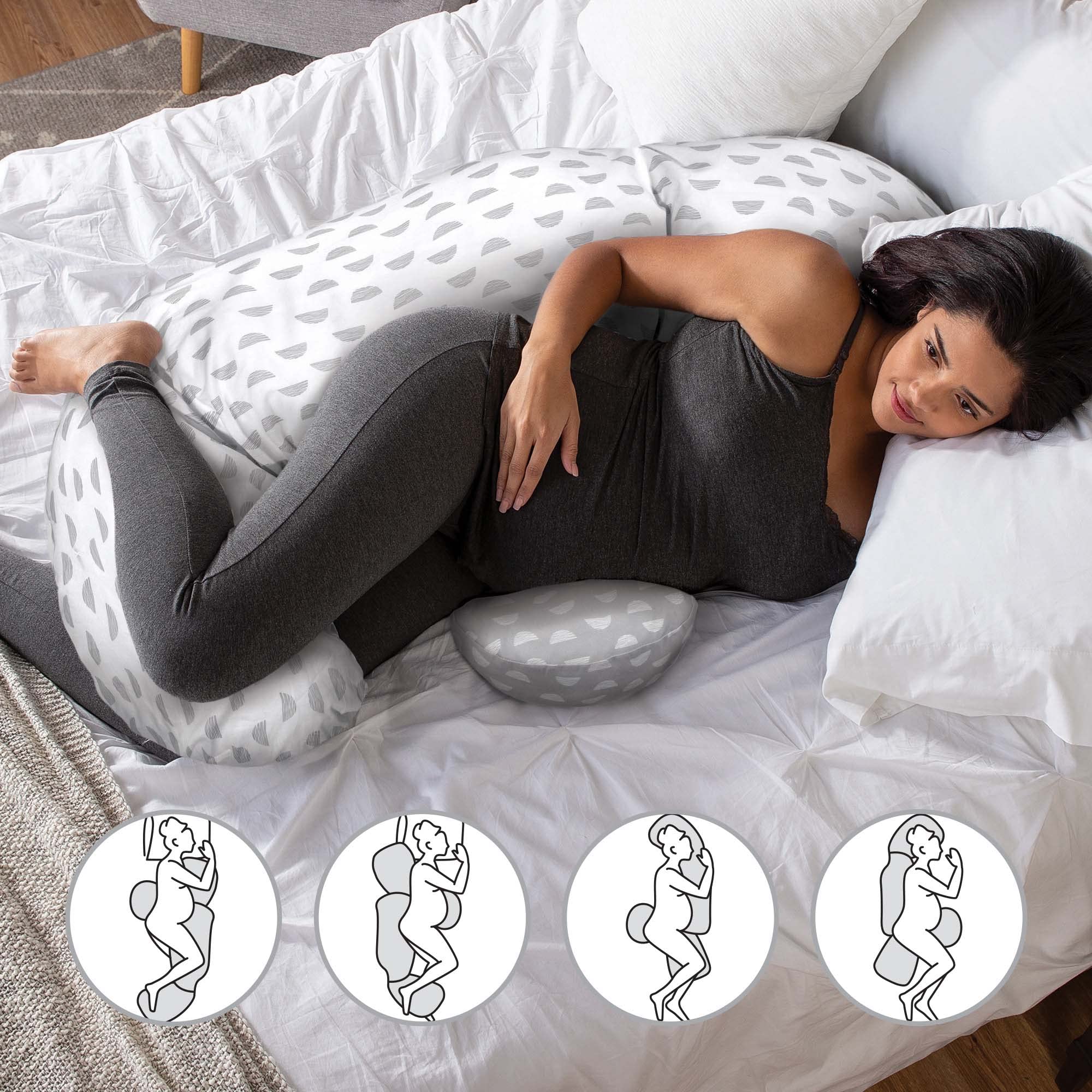 Foto 3 | Almohada Para Dormir De Lado Para Todo El Cuerpo Boppy Mirage Blanco/gris - Venta Internacional.