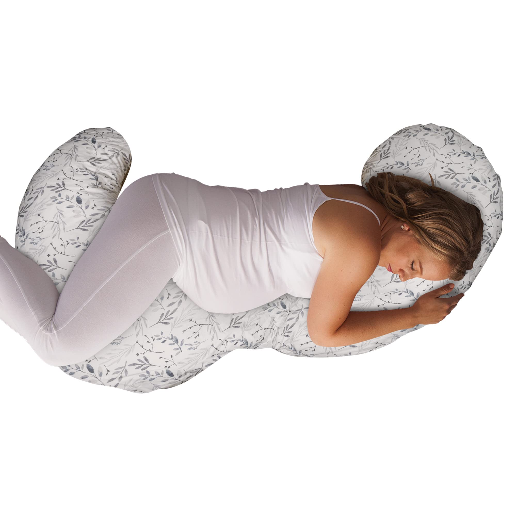 Foto 2 pulgar | Almohada De Embarazo Boppy Total Body Con Funda Extraíble, Color Gris - Venta Internacional.