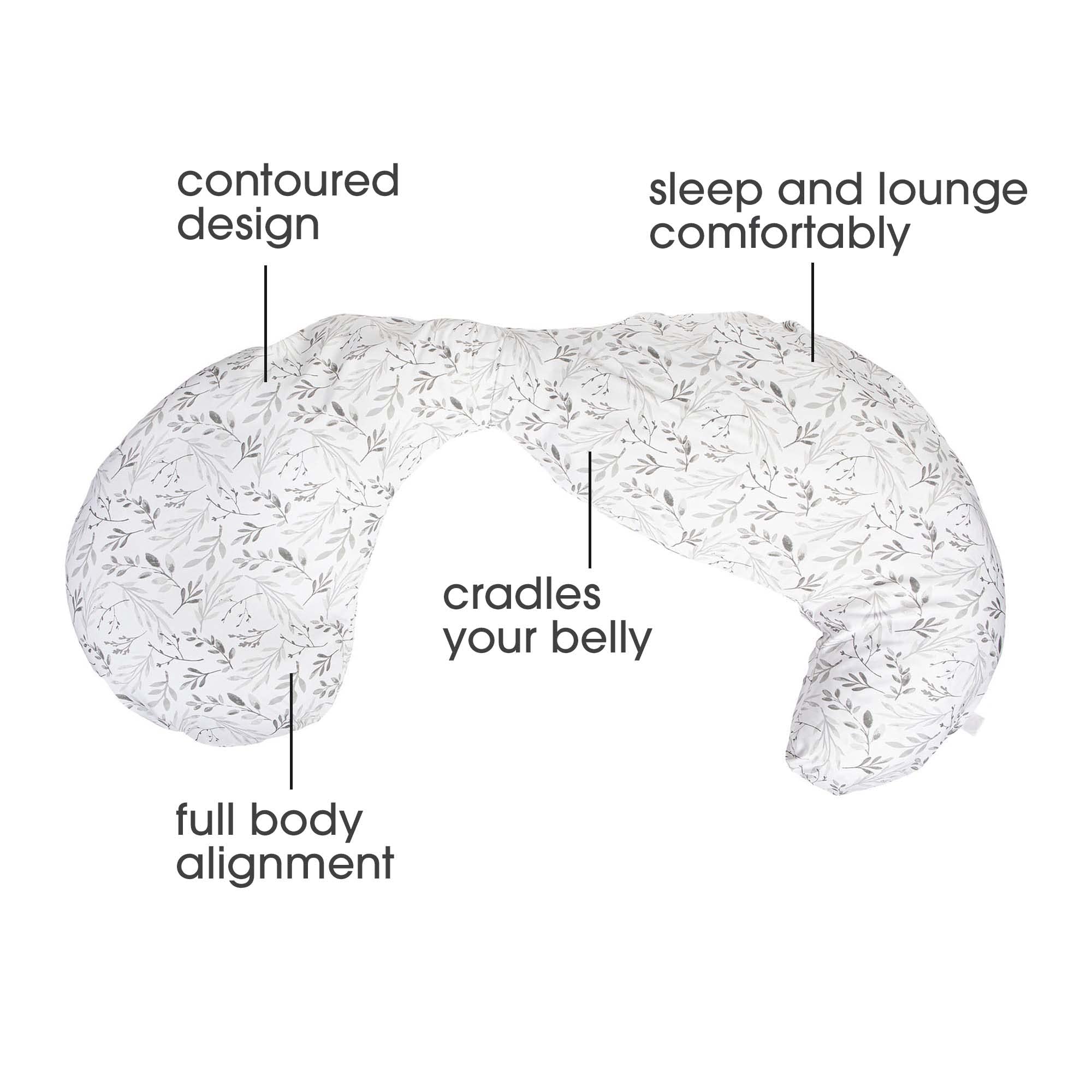 Foto 2 | Almohada De Embarazo Boppy Total Body Con Funda Extraíble, Color Gris - Venta Internacional.