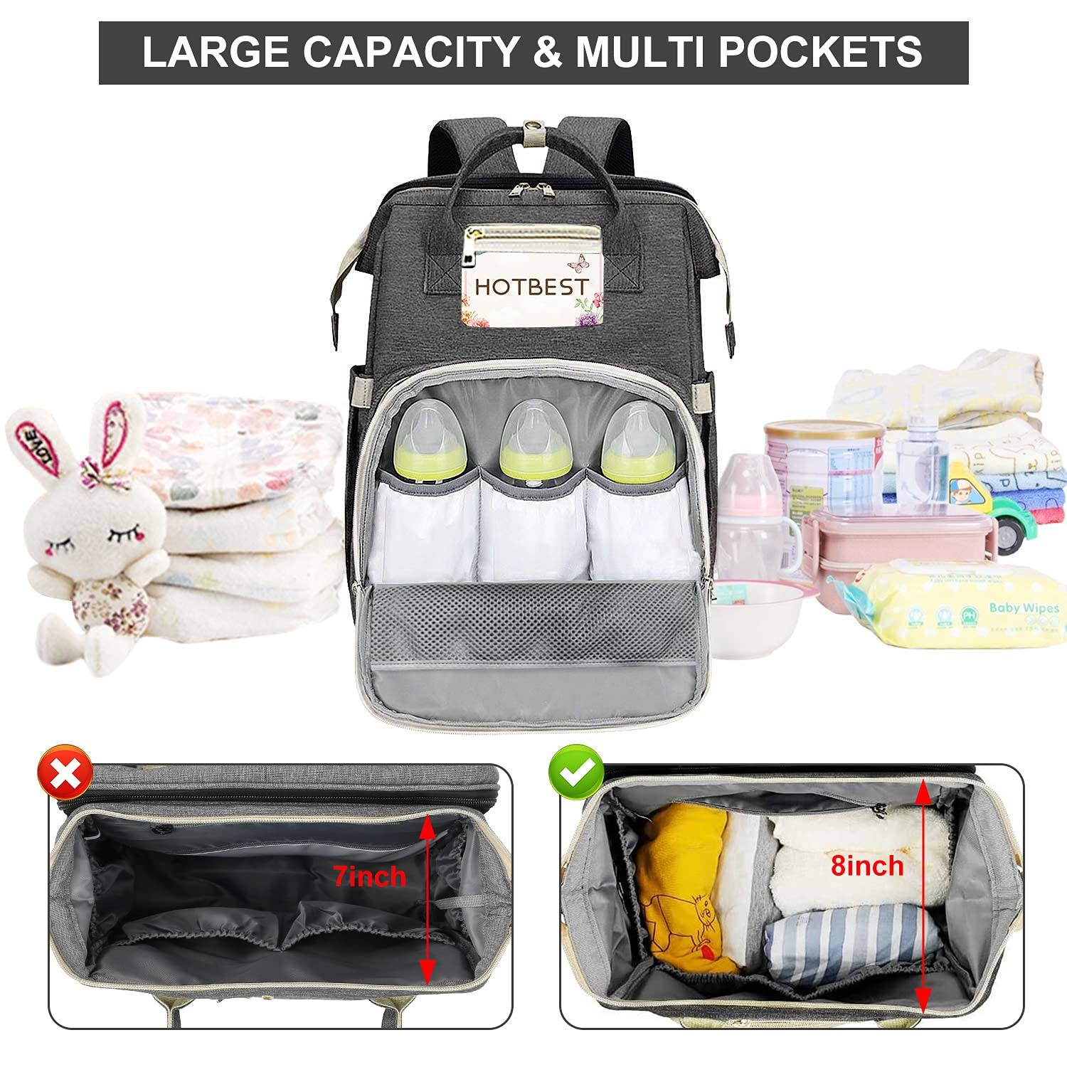 Foto 4 pulgar | Venta Internacional-mochila Para Pañales, Bolsa De Viaje Portátil Genérica