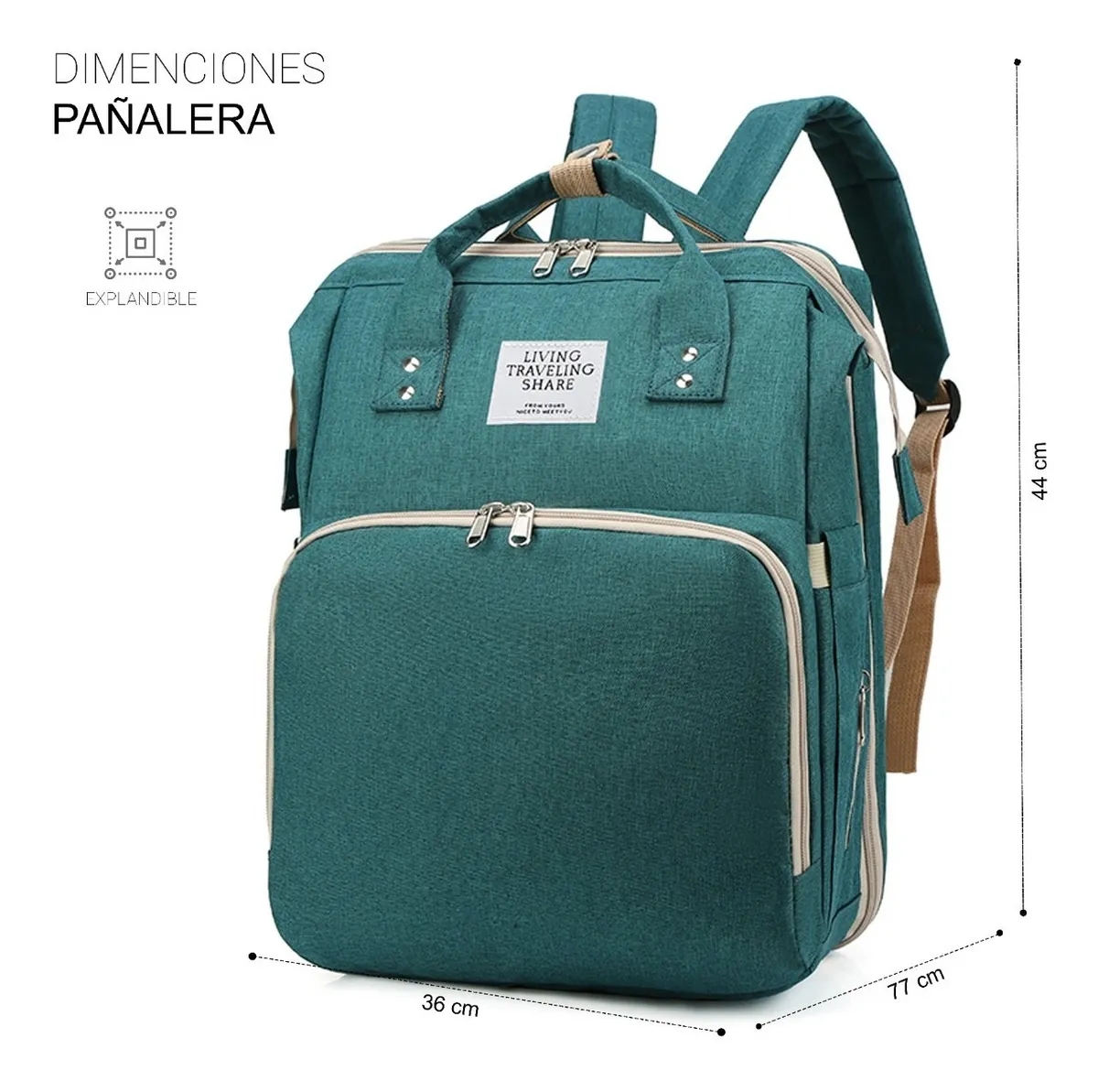 Foto 5 pulgar | Venta Internacional-mochila De Pañales Para Bebés Con Cuna, Puerto Usb, 12 Compartimentos
