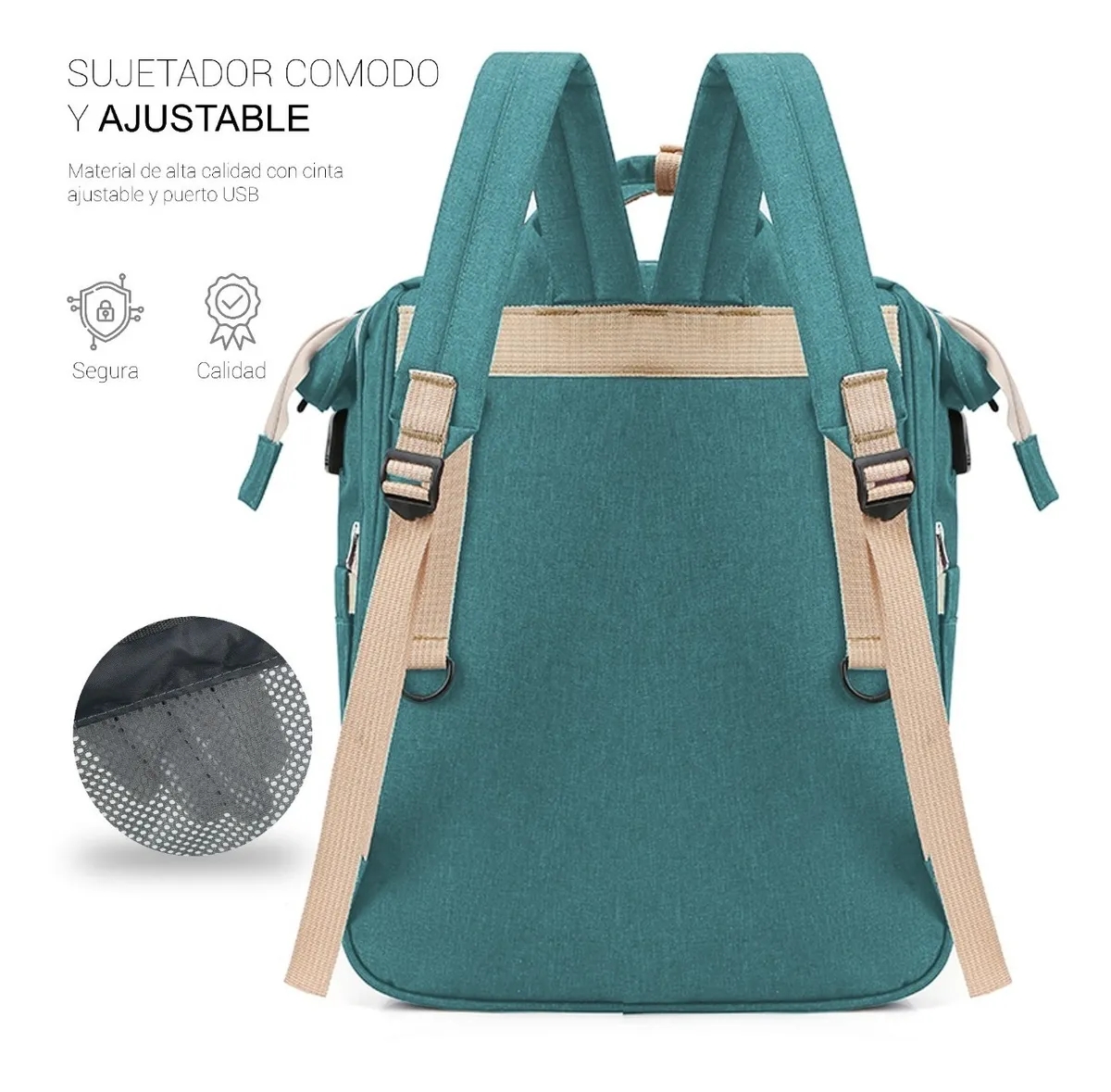 Foto 5 | Venta Internacional-mochila De Pañales Para Bebés Con Cuna, Puerto Usb, 12 Compartimentos