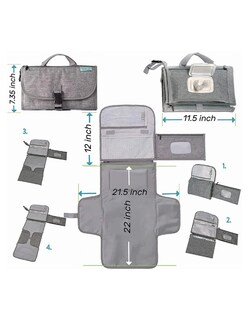 Foto 2 | Cambiador De Bebé Portátil Plegable Impermeable