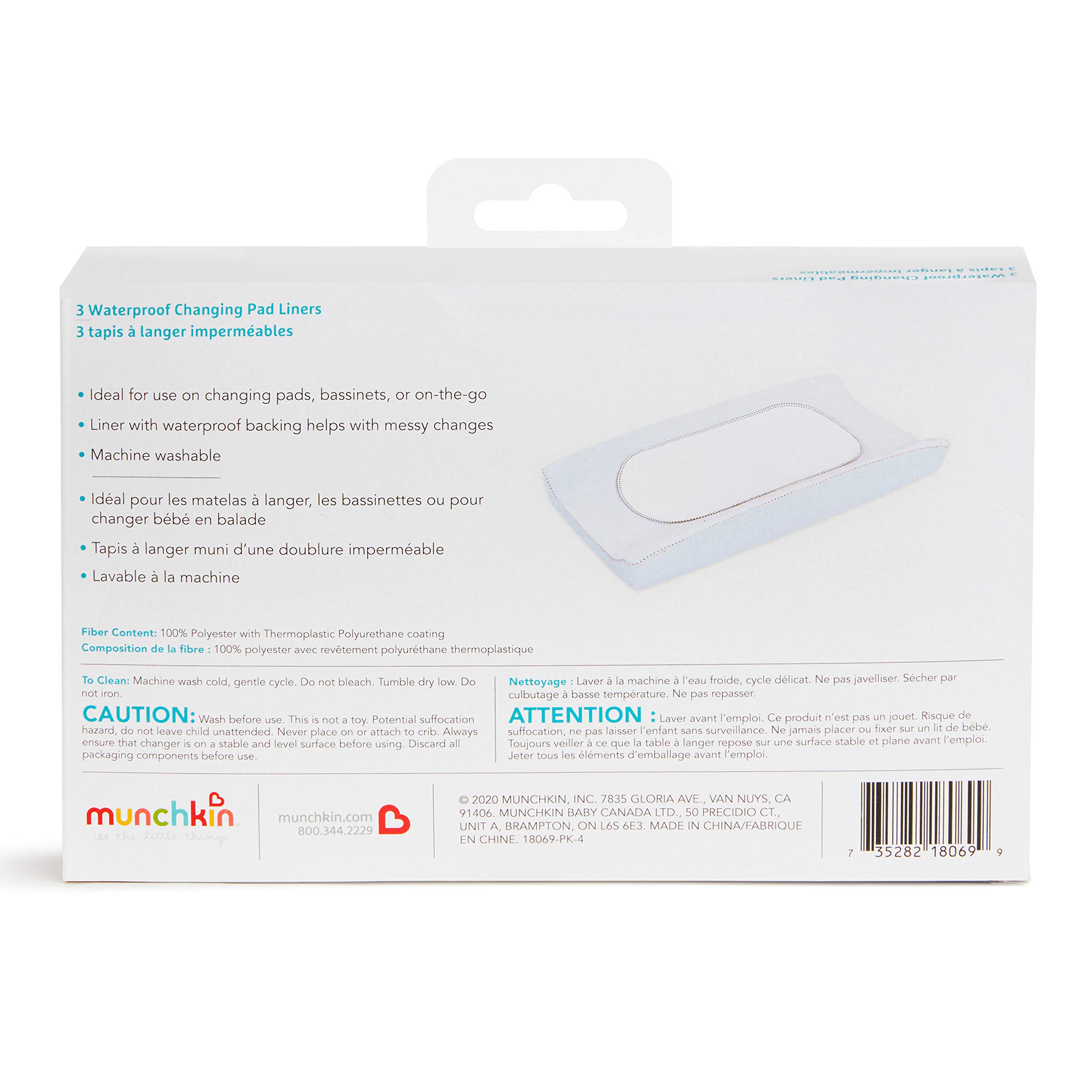 Foto 6 | Forros Para Cambiadores Munchkin  Impermeables  3 Unidades  Paquete De 1 - Venta Internacional.