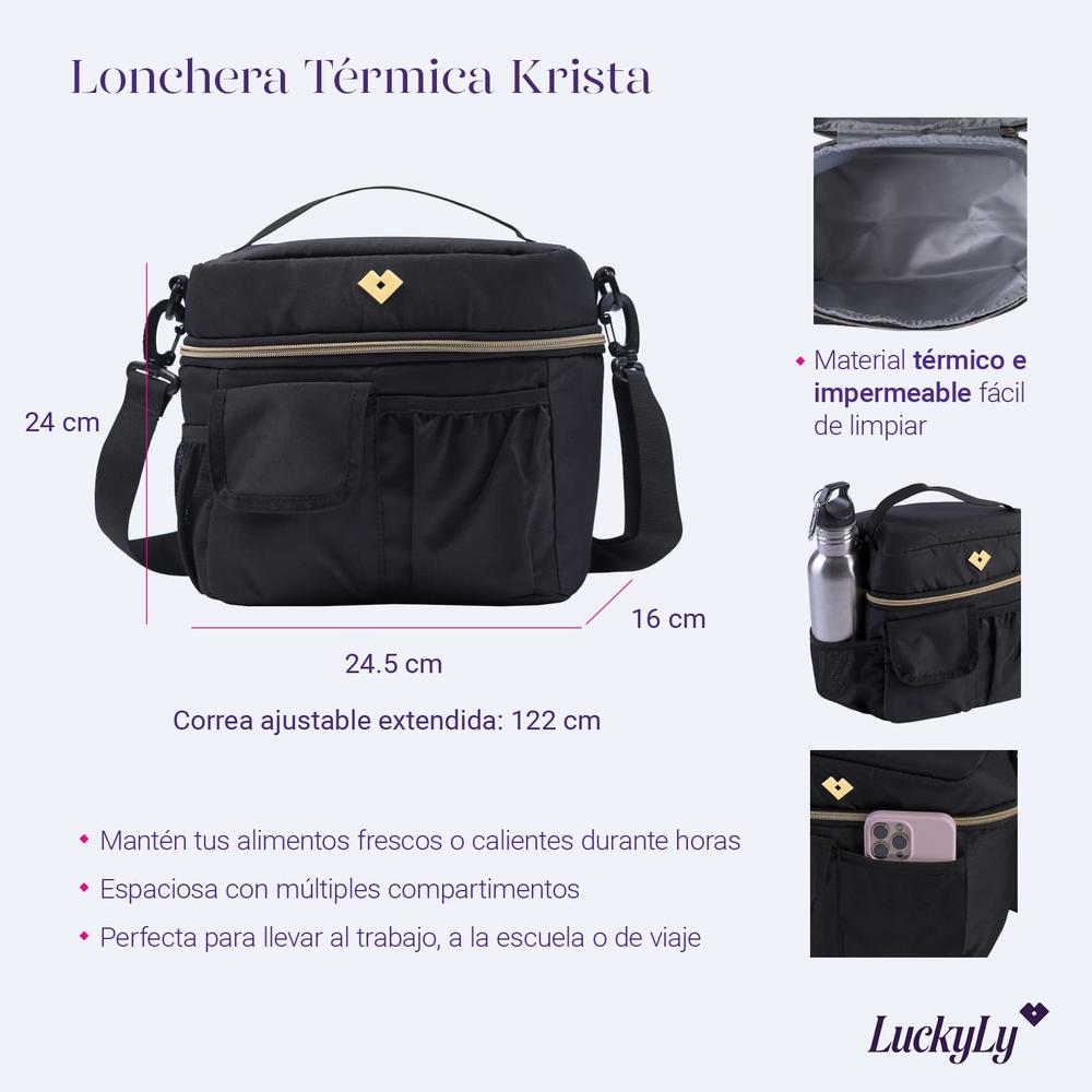 Foto 9 pulgar | Lonchera Térmica Luckyly Krista Negra