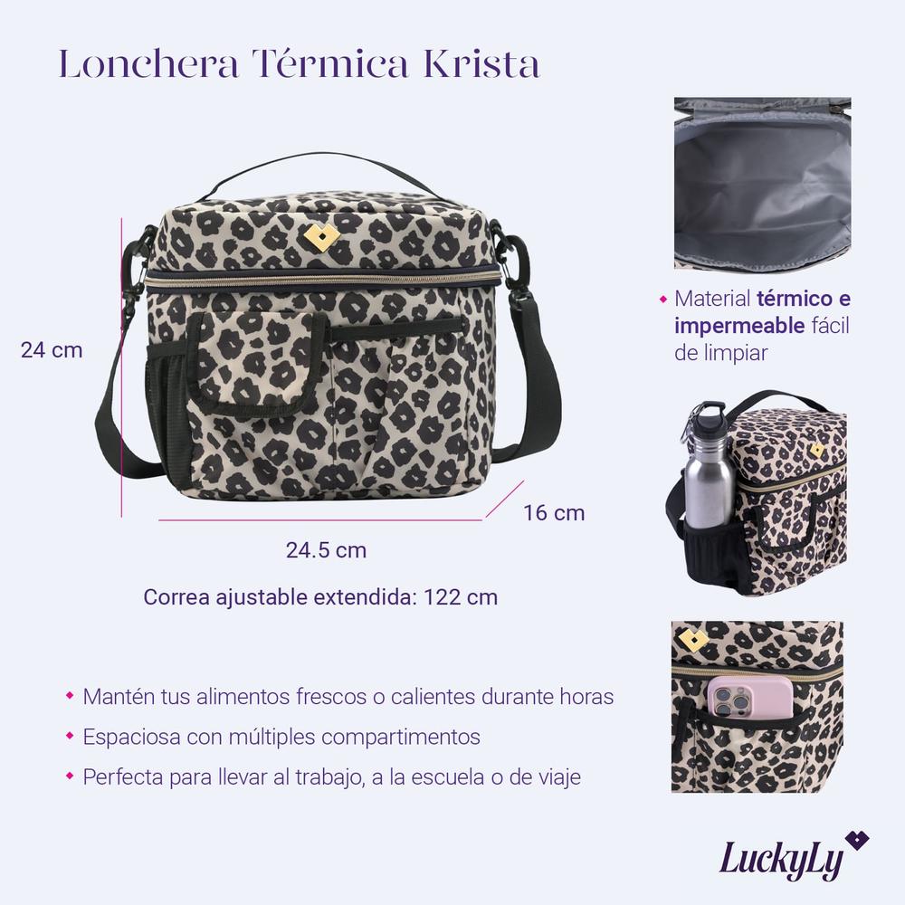 Foto 9 pulgar | Lonchera Térmica Luckyl Krista Animal Print