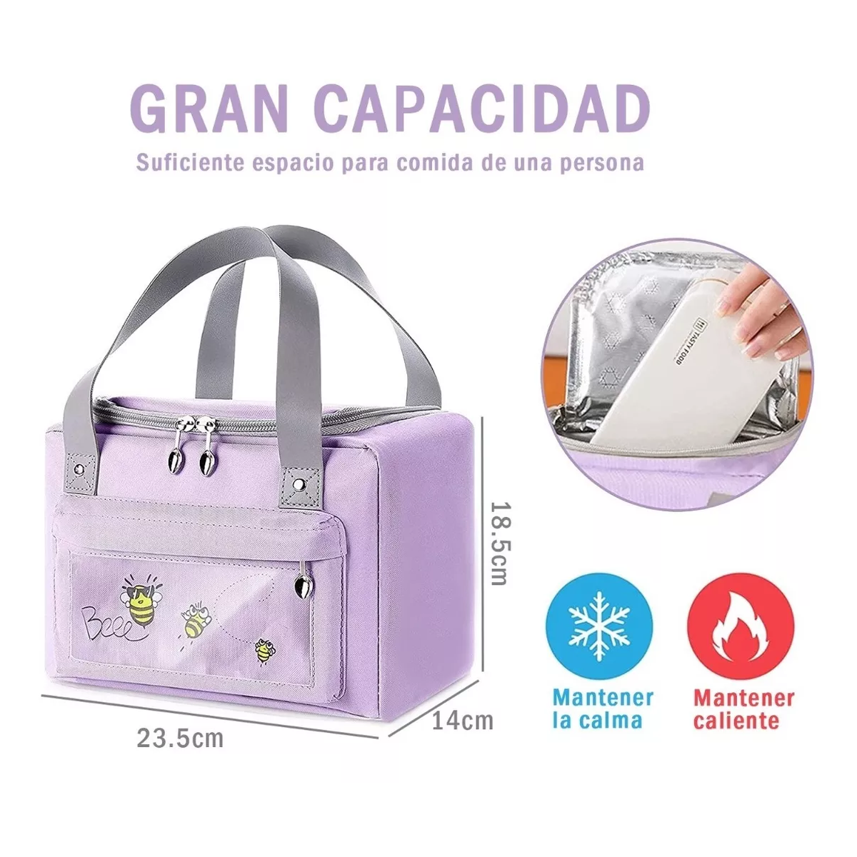 Foto 2 | Lonchera Térmica Eo Safe Impors Esi11432 Púrpura