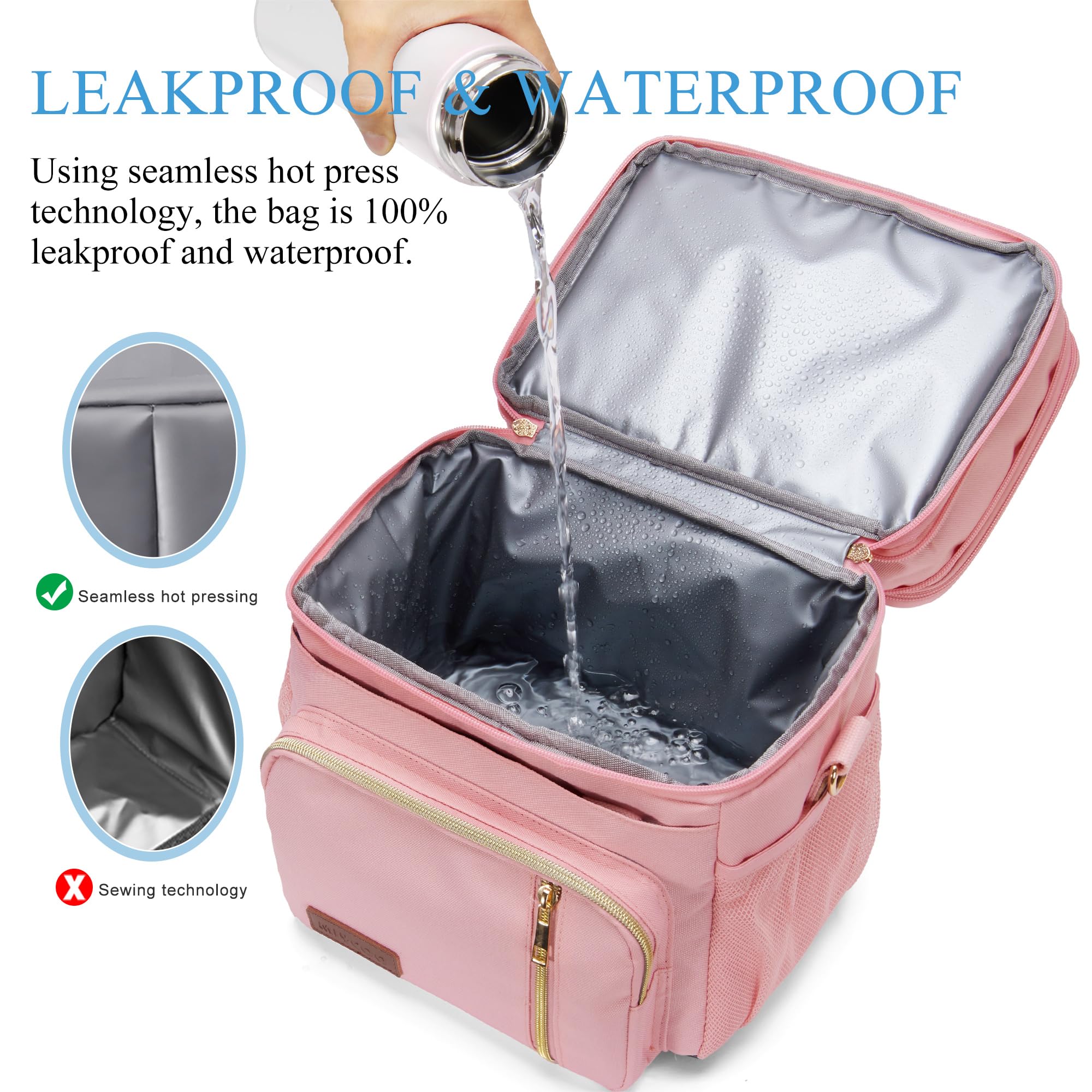 Foto 4 pulgar | Lonchera Miycoo Doble Cubierta Aislante Rosa 15 L - Venta Internacional