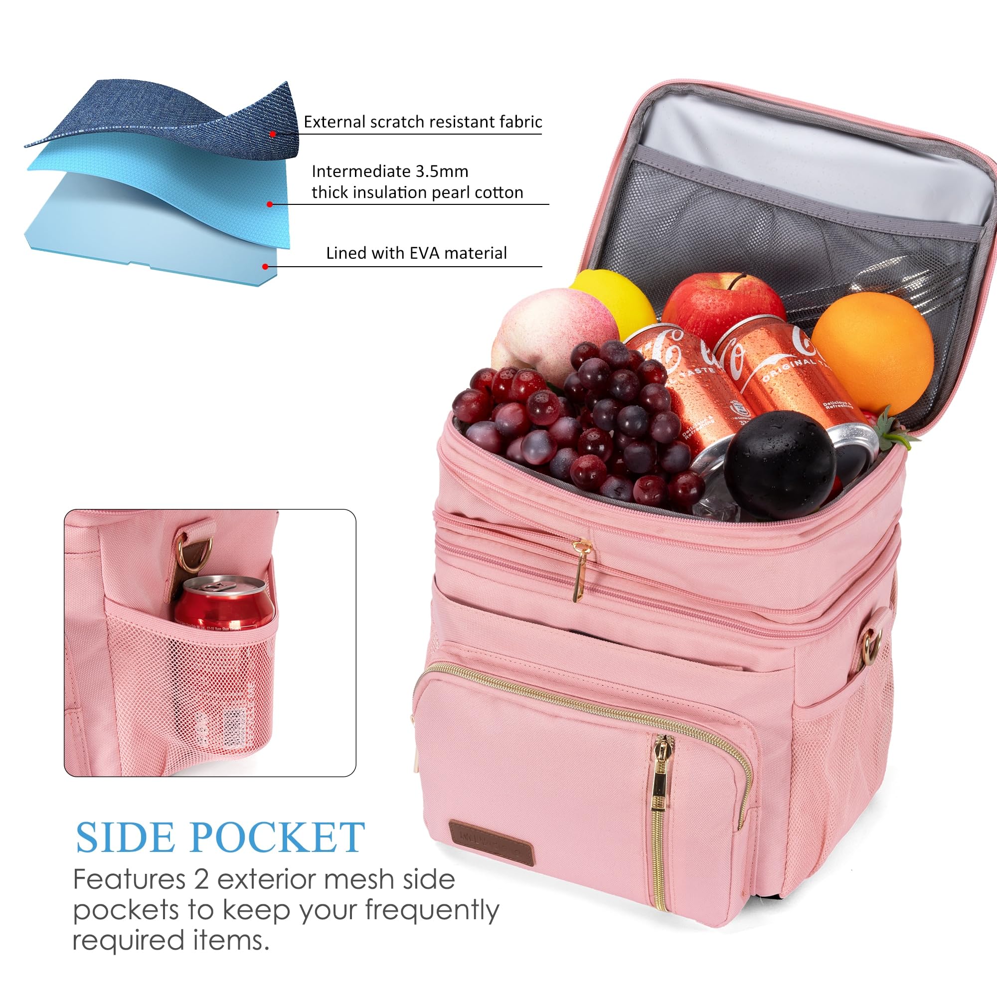 Foto 5 pulgar | Lonchera Miycoo Doble Cubierta Aislante Rosa 15 L - Venta Internacional