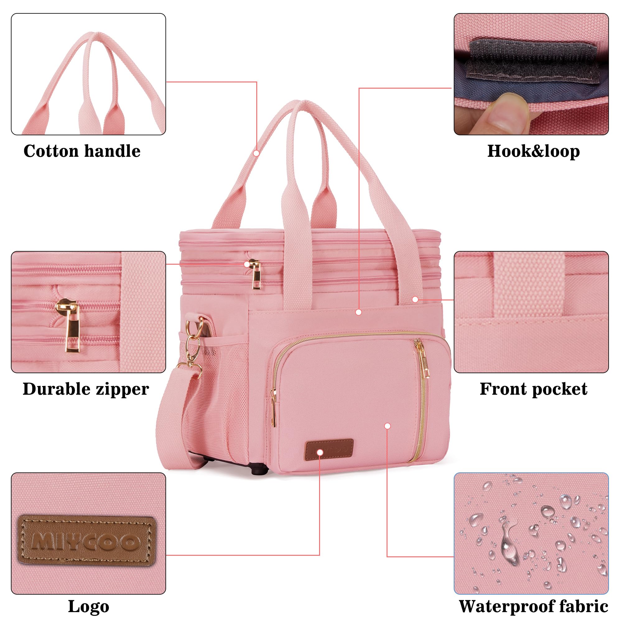 Foto 7 pulgar | Lonchera Miycoo Doble Cubierta Aislante Rosa 15 L - Venta Internacional
