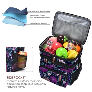 Foto 3 | Bolsa de Almuerzo Miycoo Morado Doble Piso con Aislamiento a Prueba de Fugas 15 L - Venta Internacional