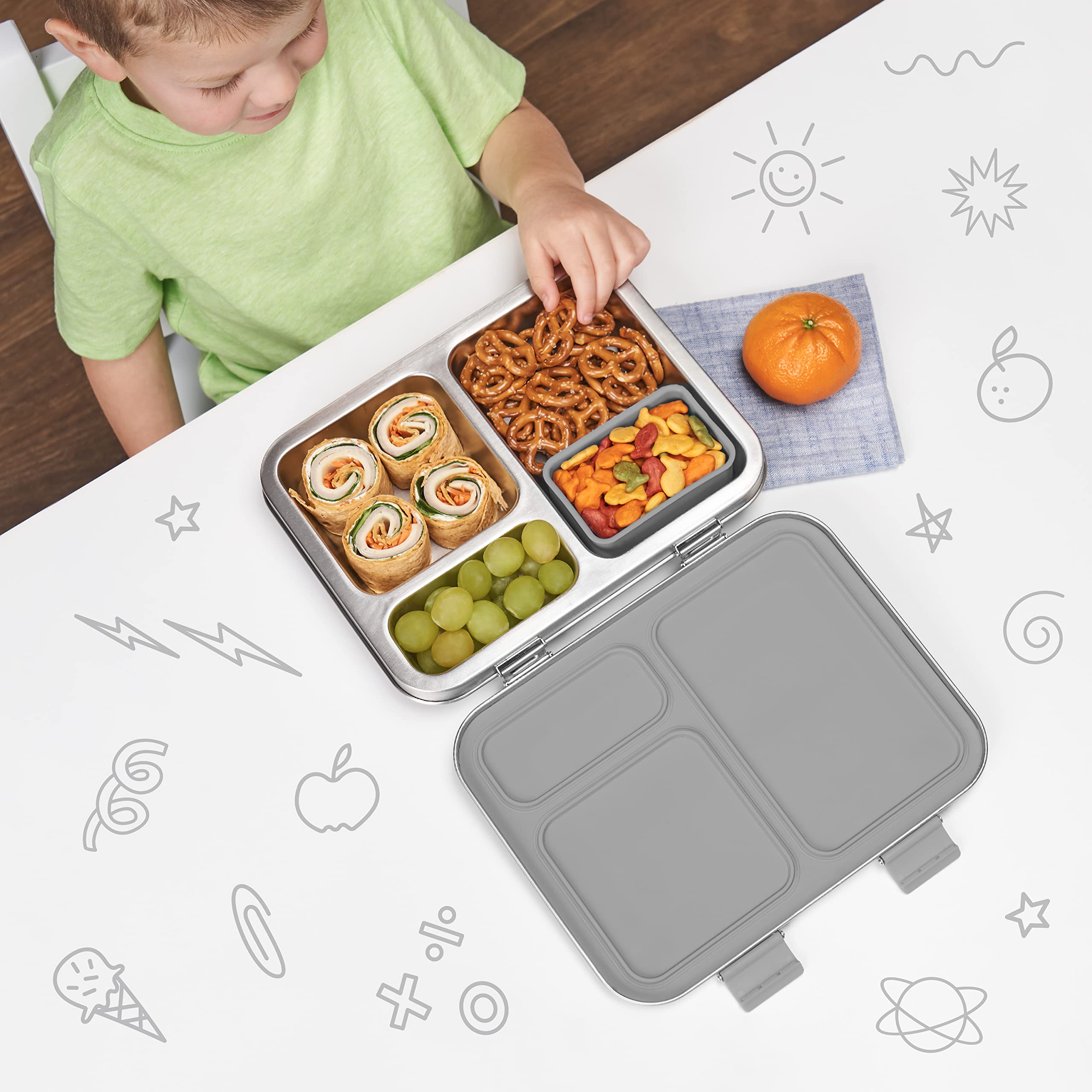 Foto 3 | Fiambrera Bentgo Kids De Acero Inoxidable Resistente A Fugas, Plateada - Venta Internacional.