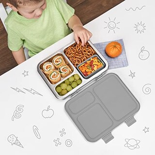 Foto 4 | Fiambrera Bentgo Kids De Acero Inoxidable Resistente A Fugas, Plateada - Venta Internacional.