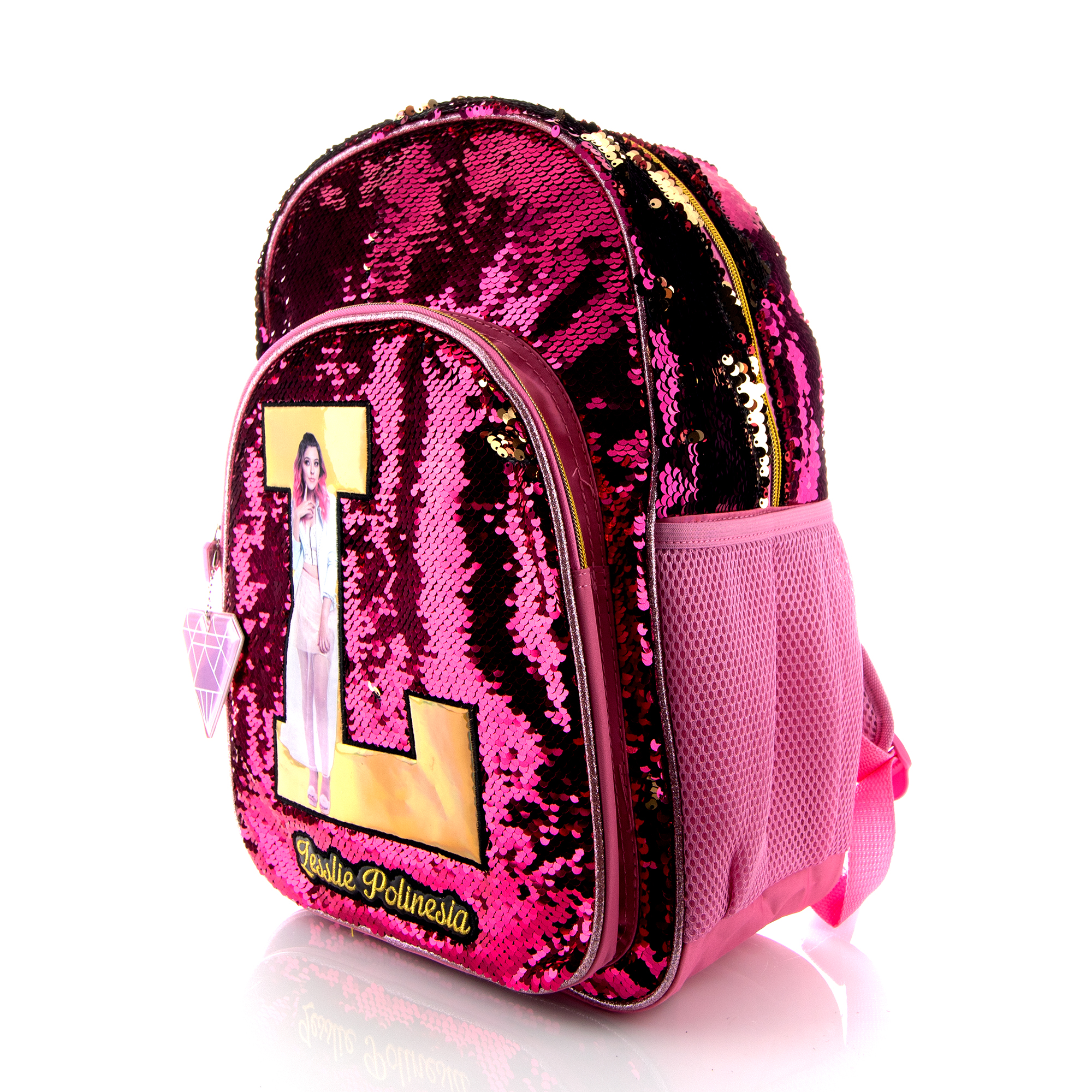Foto 4 pulgar | Mochila Lesslie Los Polinesios Lentejuela Reversible