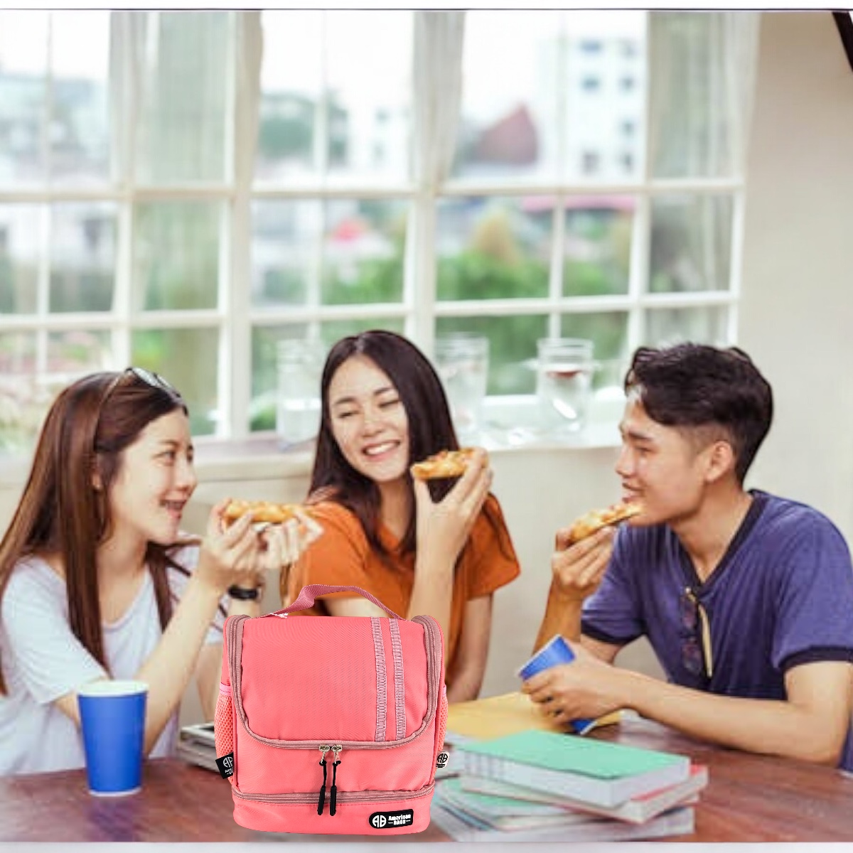 Foto 4 pulgar | Lonchera Termica Escolar Rosa  American Bags