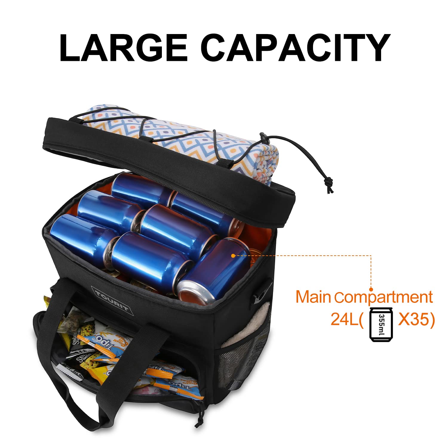 Foto 4 pulgar | Bolsa Térmica Tourit Con Aislamiento, 24 Litros Y 35 Latas, Portátil Para Pícnic - Venta Internacional.