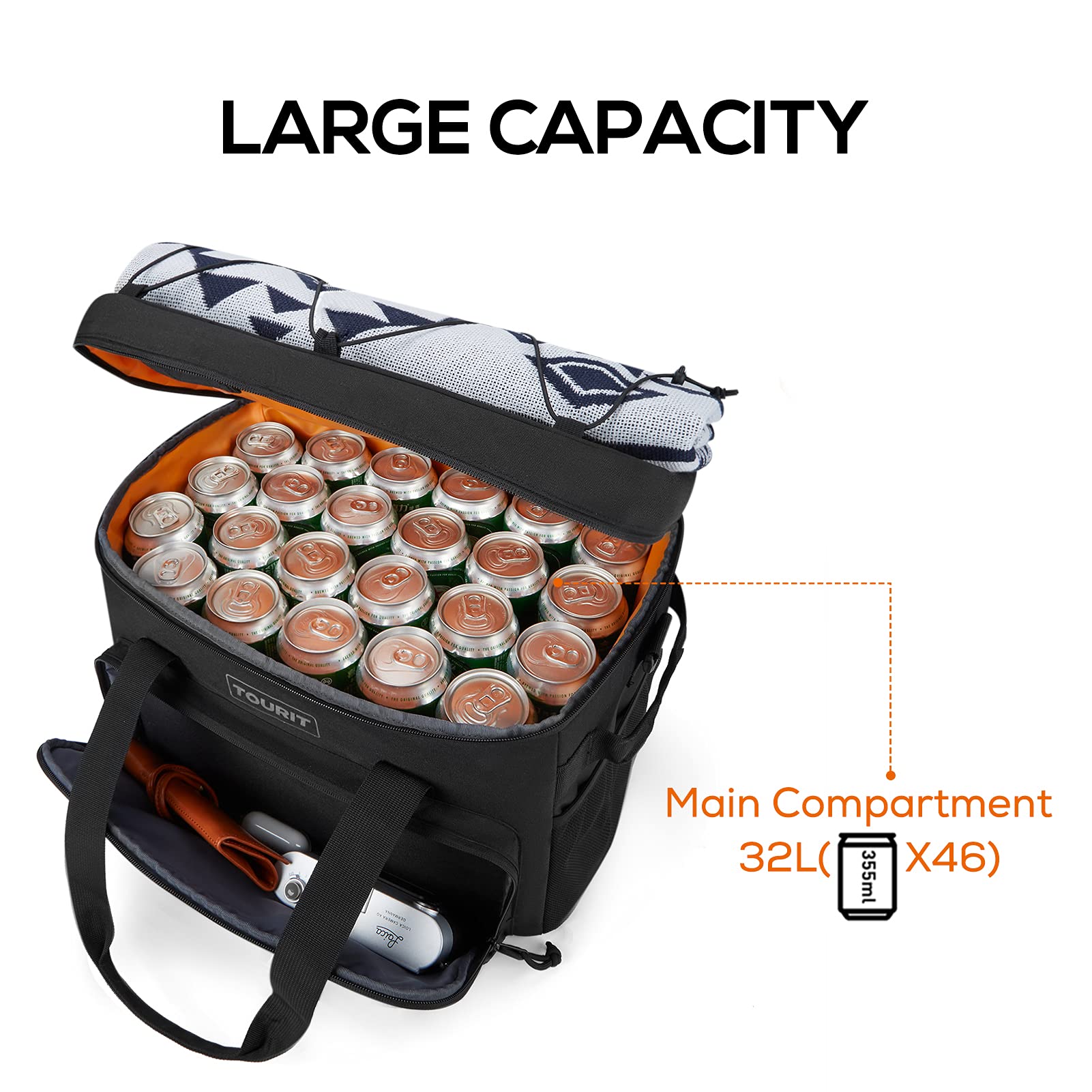 Foto 5 pulgar | Bolsa Térmica Tourit Con Aislamiento, 32 Litros Y 46 Latas, Portátil, Para Pícnic - Venta Internacional.