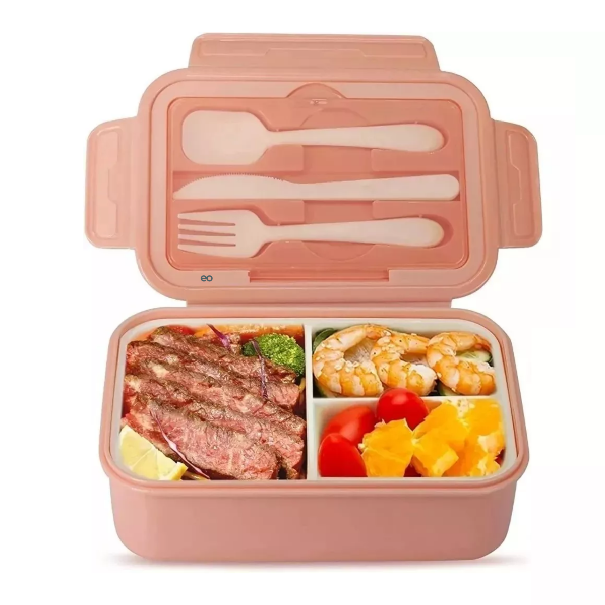 Foto 2 pulgar | Box Lunch Con Topper Y Cubiertos Capacidad 1100ml+lunchbolsa Eo Safe Imports Esi-11419-1 Rosa