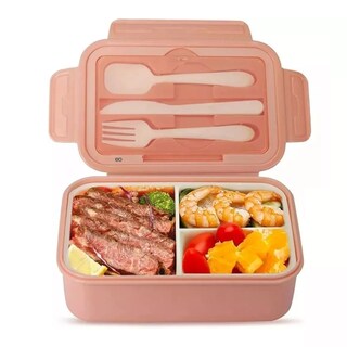 Foto 1 | Box Lunch Con Topper Y Cubiertos Capacidad 1100ml+lunchbolsa Eo Safe Imports Esi-11419-1 Rosa