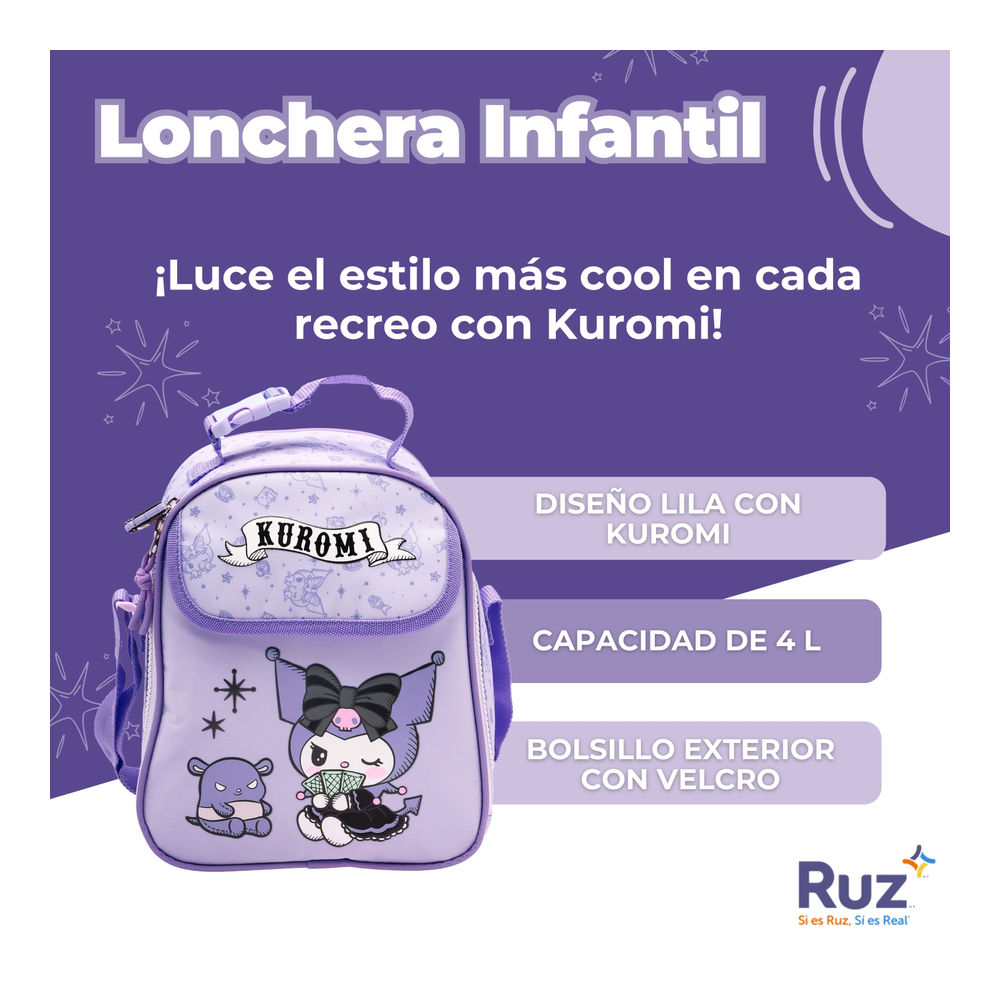 Foto 4 pulgar | Lonchera Infantil Sanrio Kuromi 4 L