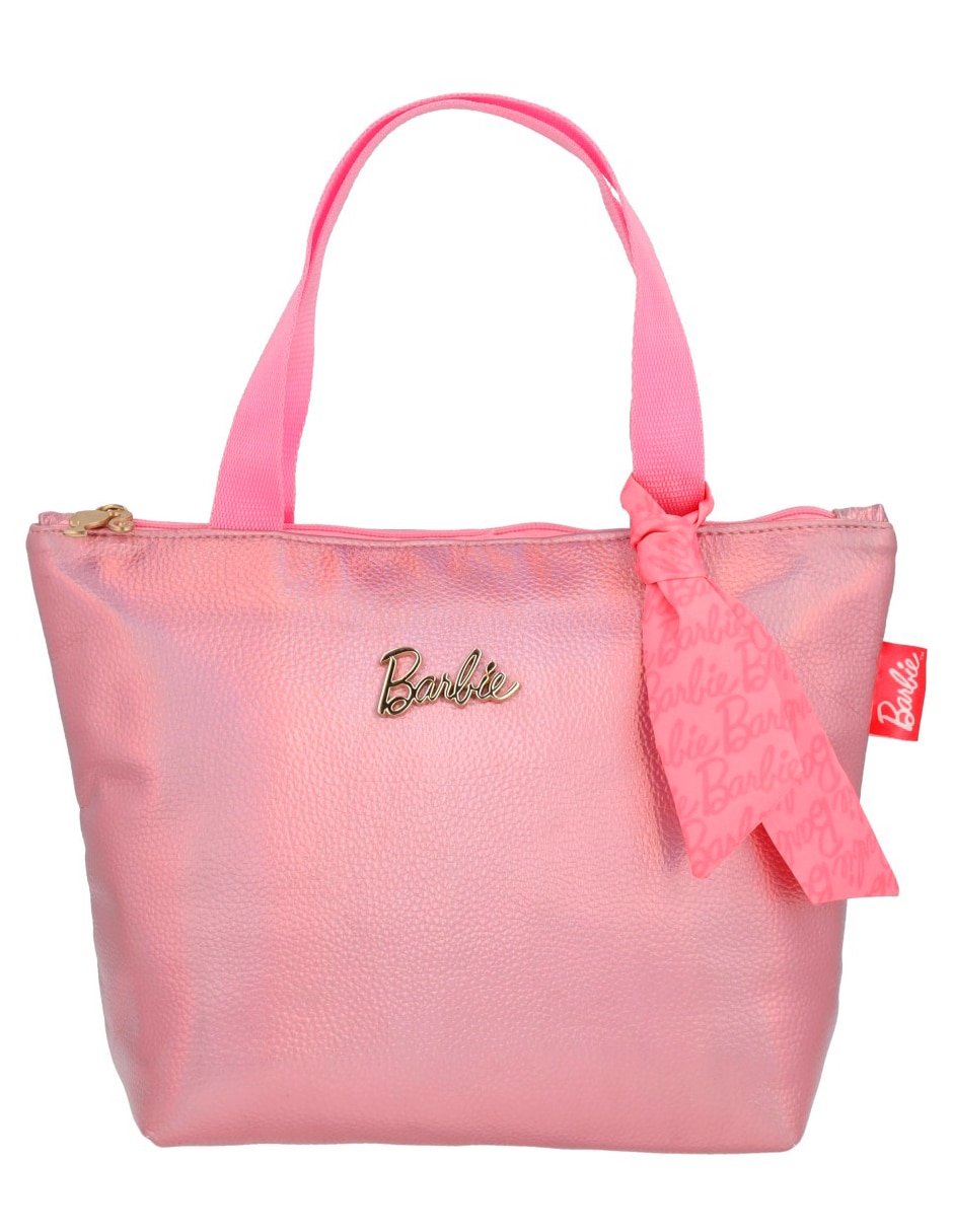 Lonchera Casual Barbie Rosa Brillante Cute Moñito Reforzada $600