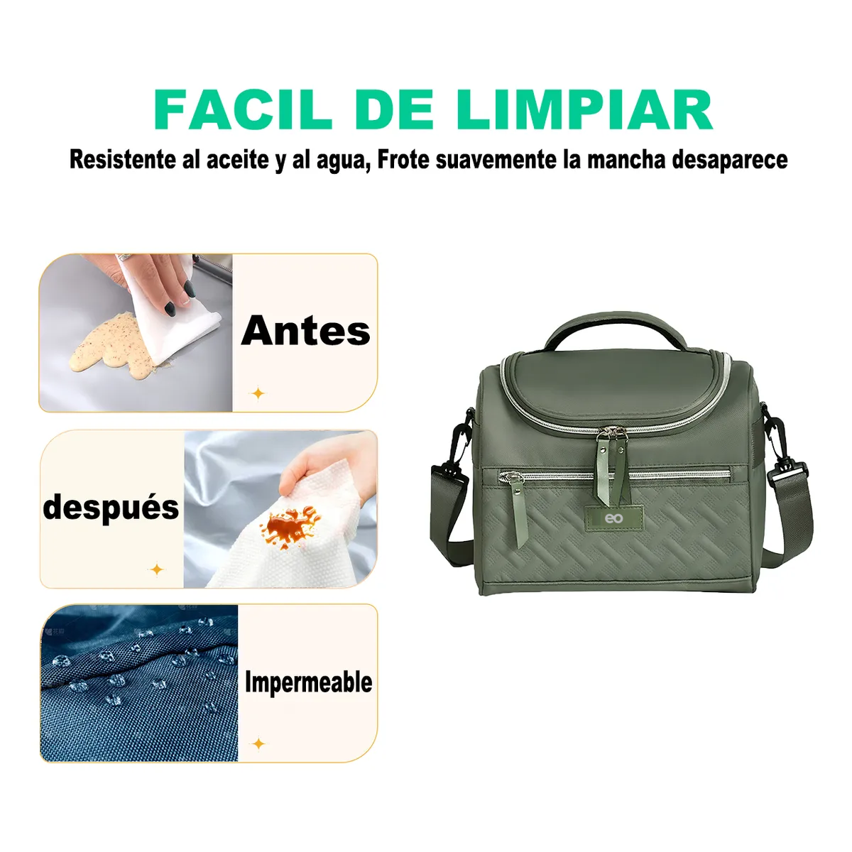 Foto 5 pulgar | Lonchera Térmica Gran Capacidad 8l Eo Safe Imports Esi-19515 Verde
