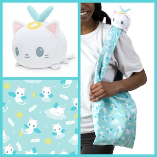 Foto 2 | Bolso De Mano De Peluche Teeturtle Angel Cats Con Pulpo Reversible - Venta Internacional.