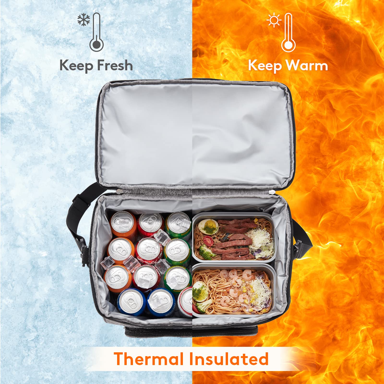 Foto 4 pulgar | Bolsa Térmica Lifewit, Tamaño Grande, 30 Litros, Con Aislamiento Para 27, 32, 48 Latas, Color Azul - Venta Internacio