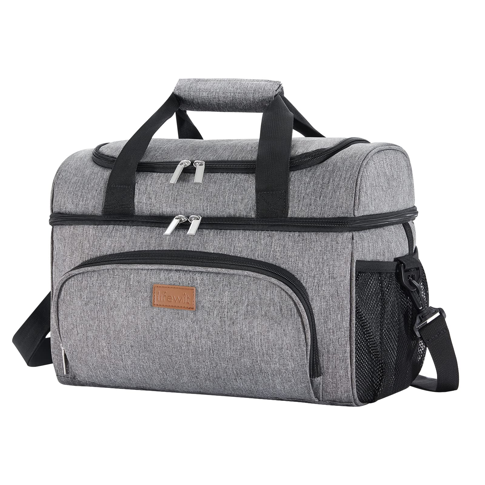 Bolsa Térmica Lifewit, Grande, 23 L/32 Latas, Aislante, Gris - Venta Internacional.