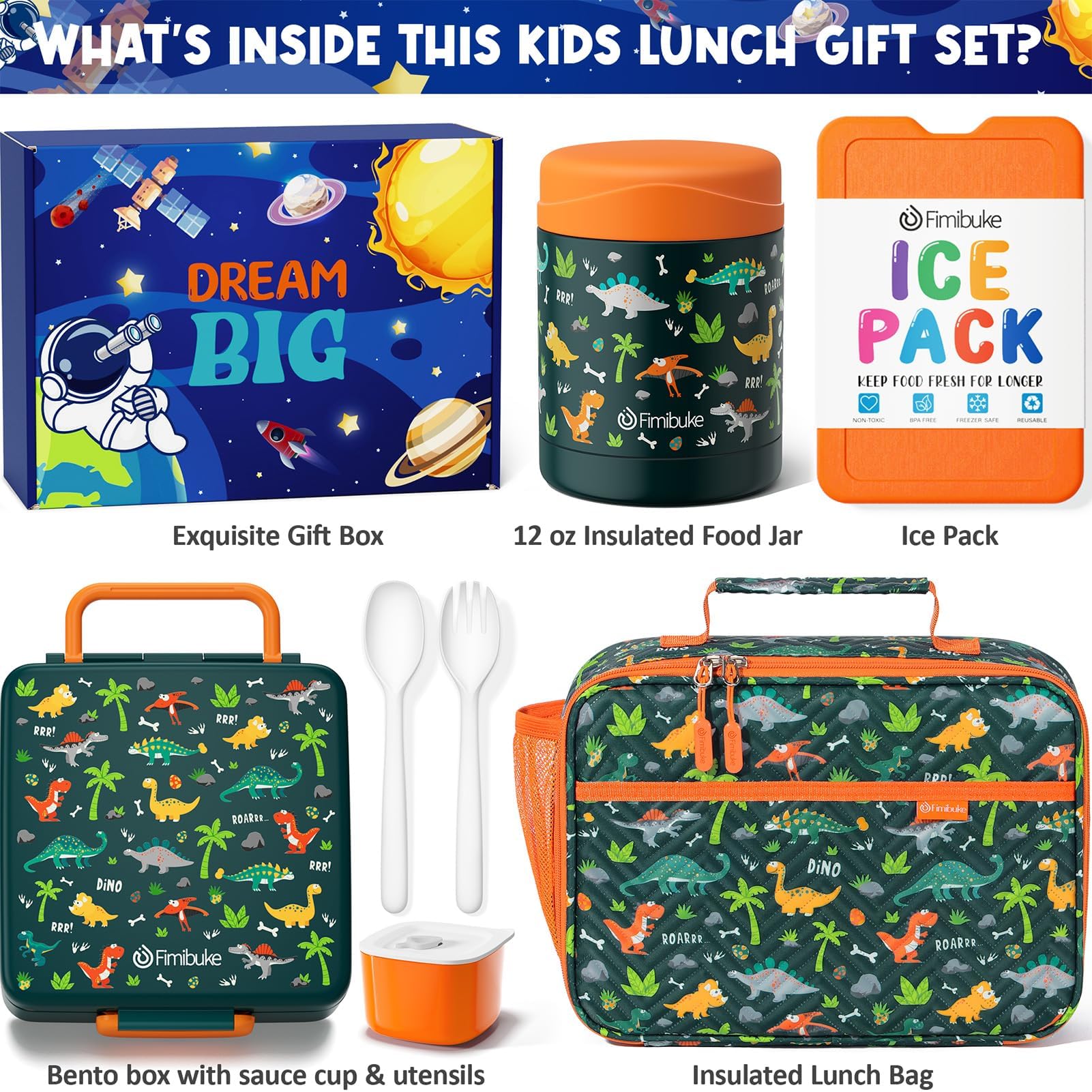 Foto 3 pulgar | Set De Loncheras Fimibuke Kids Bento Con Termo De 350 Ml Y Bolsa - Venta Internacional.