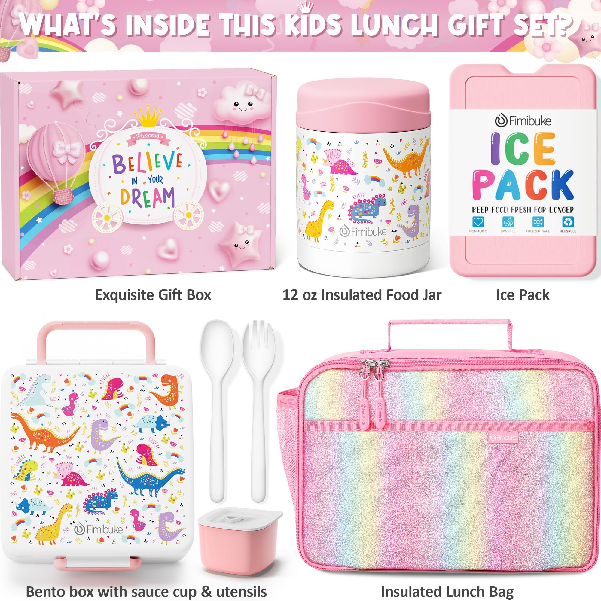 Foto 3 pulgar | Set De Loncheras Fimibuke Kids Bento Con Termo De 350 Ml Y Bolsa - Venta Internacional.