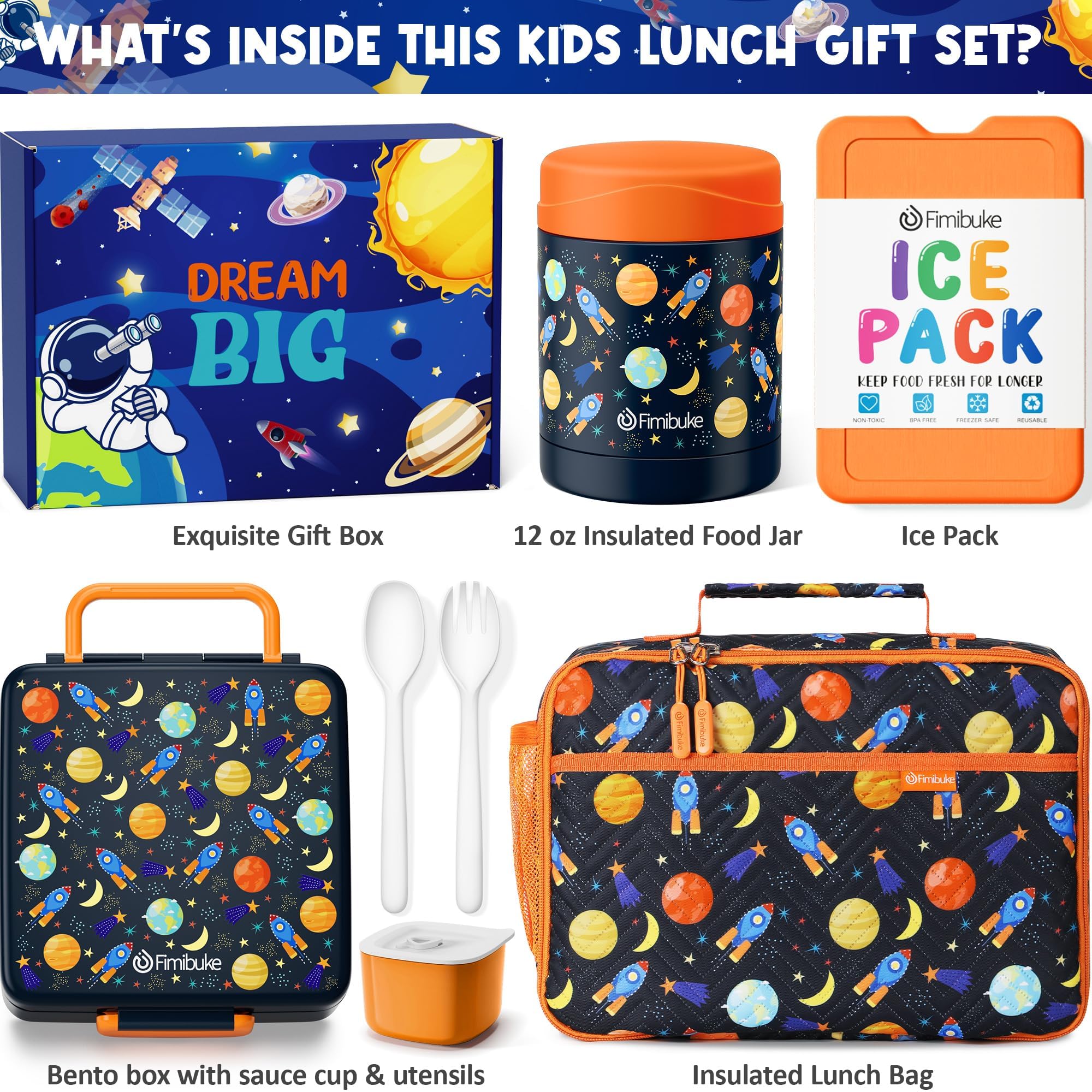 Foto 2 | Set De Loncheras Fimibuke Kids Bento Con Termo De 350 Ml Y Bolsa - Venta Internacional.